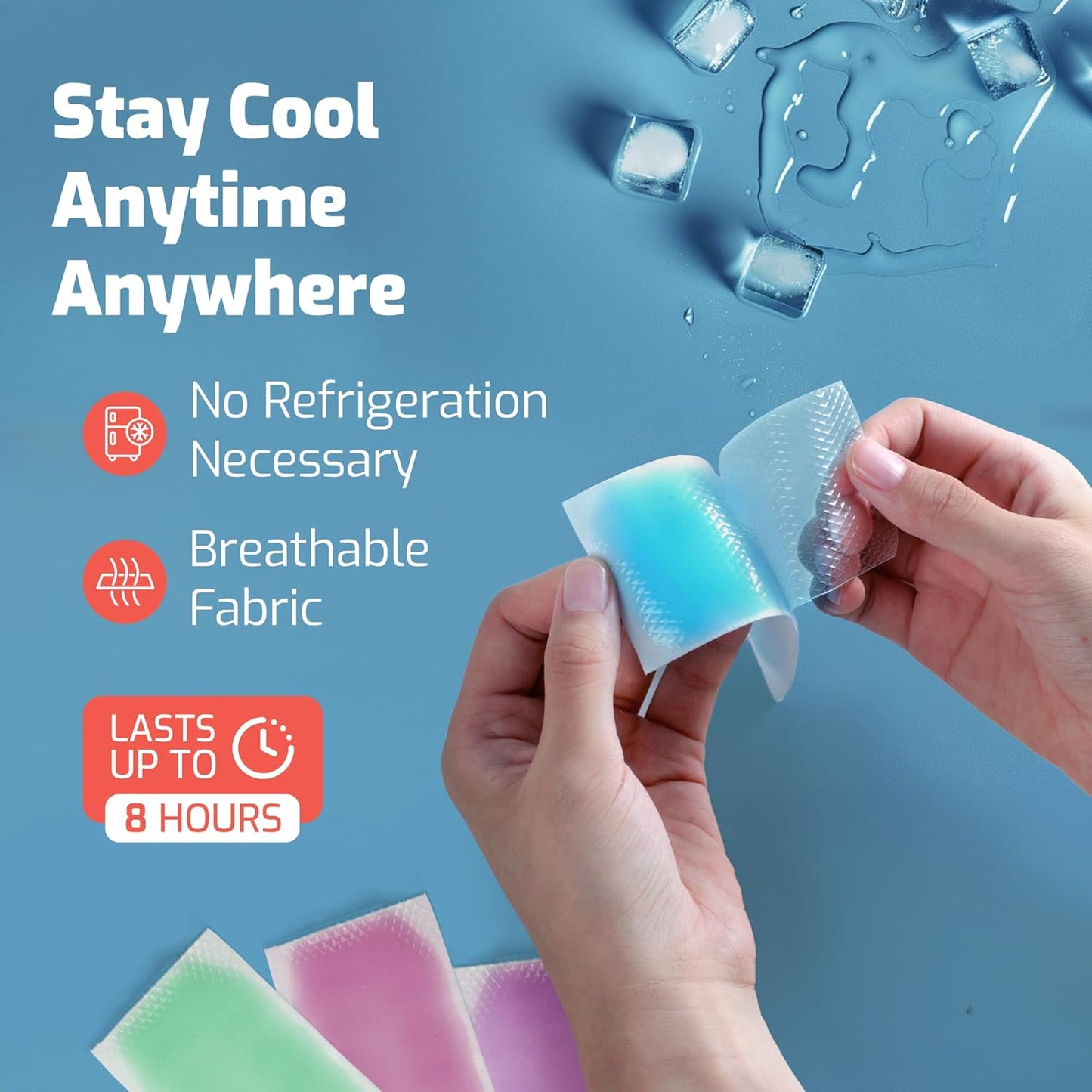 Cooling Patches for Kids -20 Pack Fever Patch for Kids, Minty Cool- Cold Fever Stickers -Baby Pad, Hot Weather Forehead, Reducer Headache Patches Multi-Color