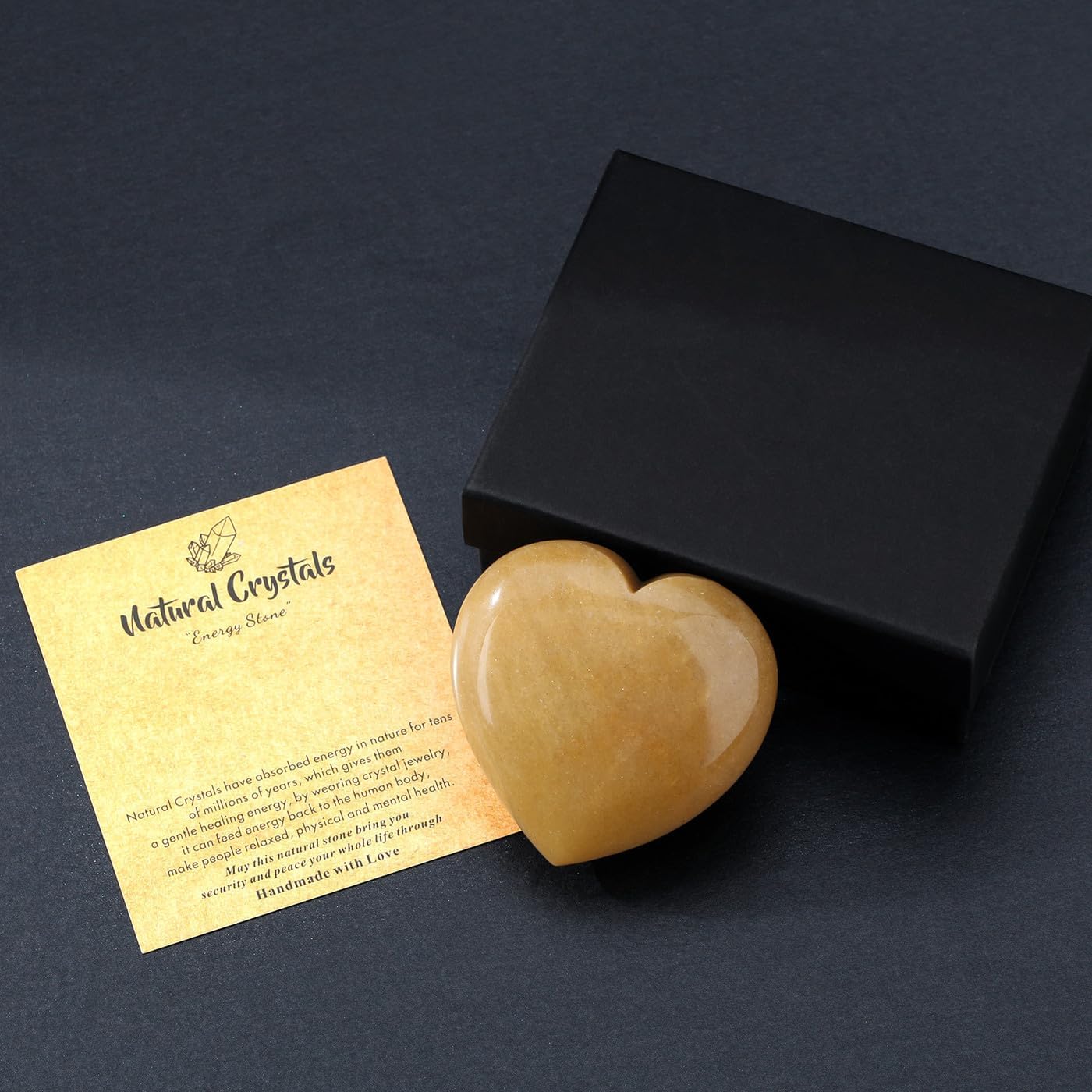 MAIBAOTA 60 mm Topaz Crystals Large Heart Stone Healing Crystals Heart Reiki Crystal Gemstone Polished Heart Shaped Rocks Meditation Mothers Day Crystal Gifts for Mom Her