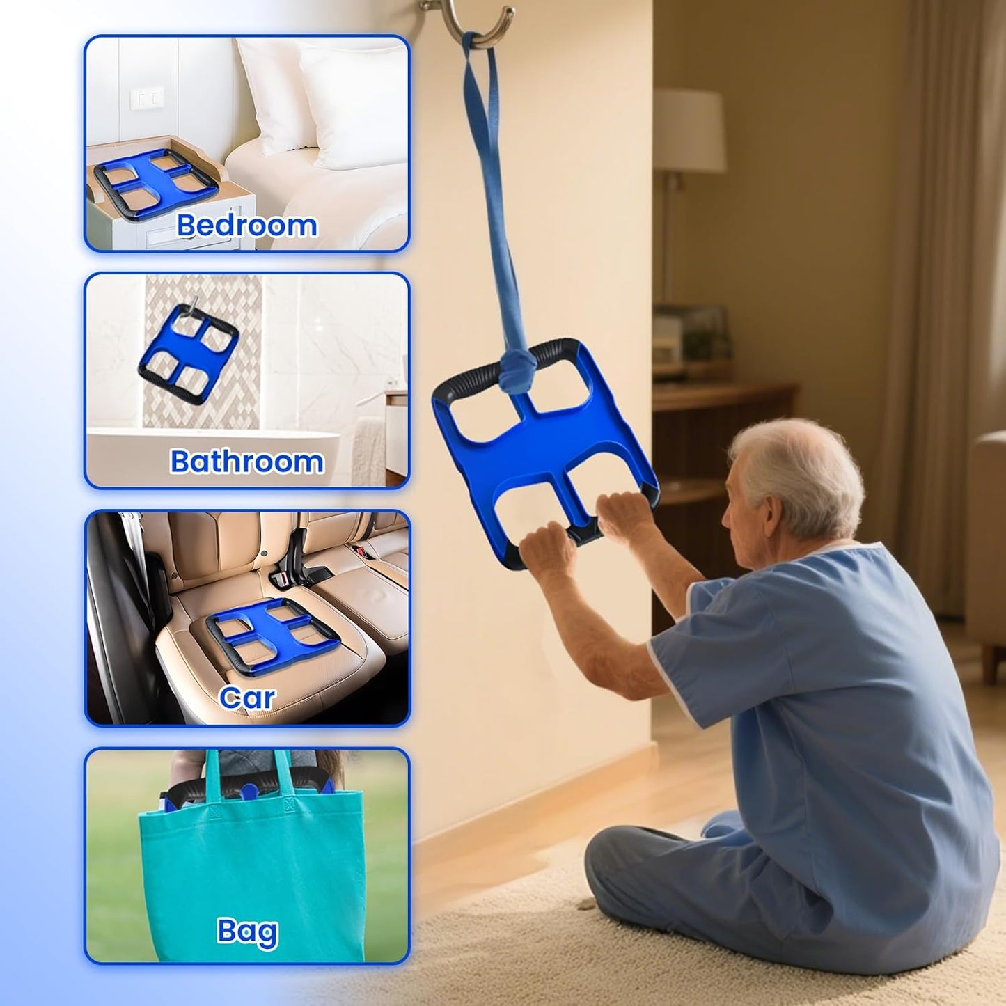 Lift Assist Standing Aid for Elderly: Portable Lift Aid Bar with No-Slip Grip Handle - Standing Aids & Supports Up to 450 lbs - Lifting Assists device to Transfer Elderly, Seniors, Handicap & Patients
