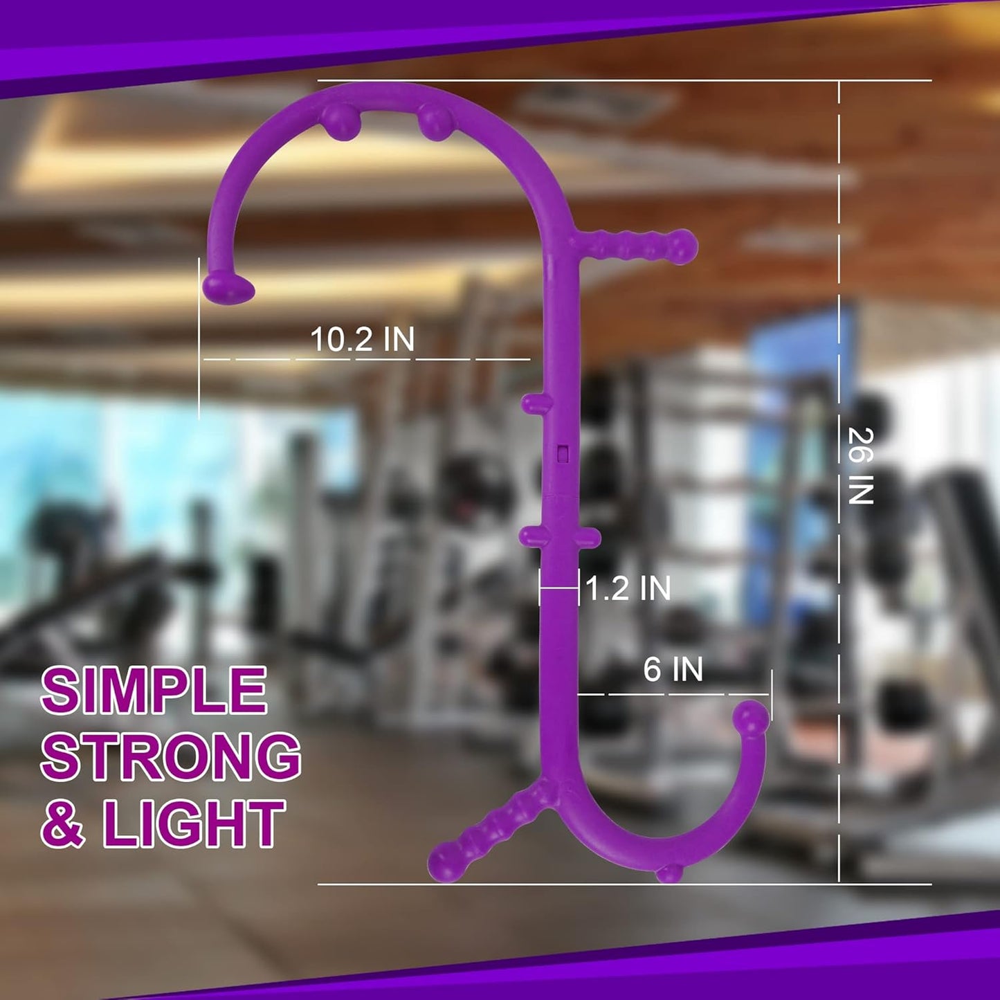 Massage Trigger Point Cane, Muscle Release Tool Self Massage Hook Cane, Handheld Back, Neck, Shoulder, Leg and Feet Massager Rod, Body Deep Tissue Gifts for Men & Women, Purple