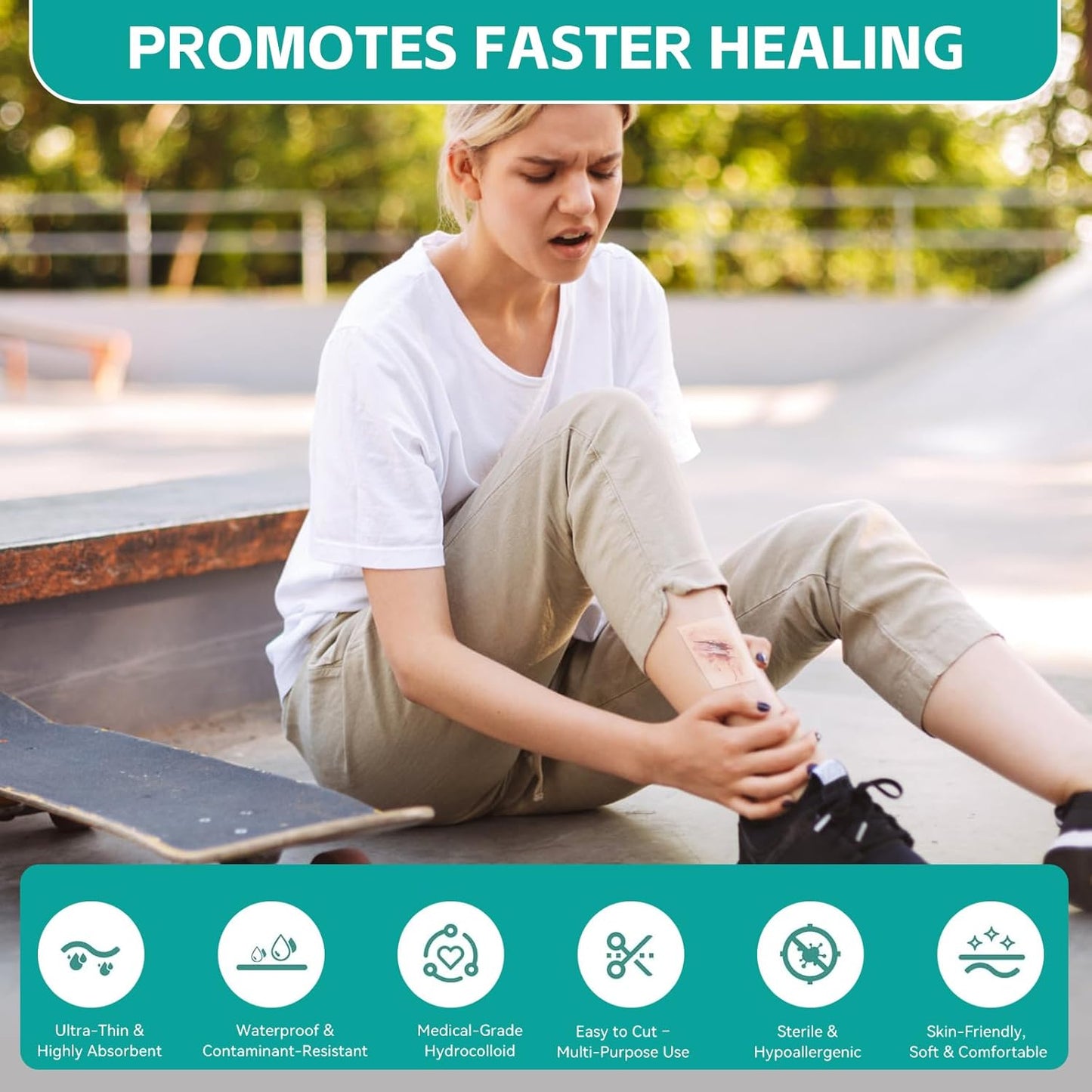 Upadated Hydrocolloid Bandages,2in*16ft Hydrocolloid Roll for Wound Care,Medical-Grade Hydrocolloid Patch Bandages with Self-Adhesive, Flexible & Waterproof DIY Size & Shape (2in*16ft)