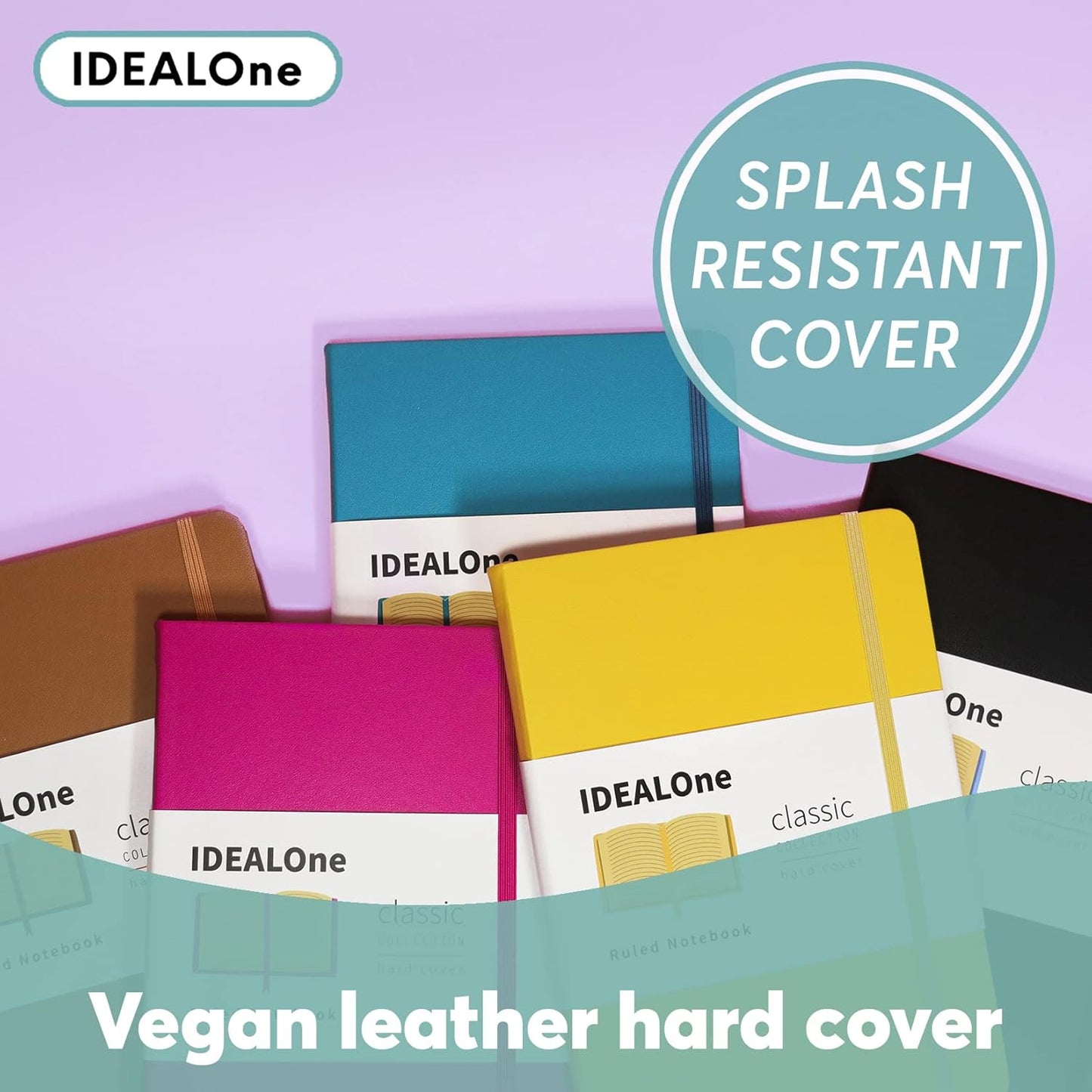 IDEALOne Hardcover Leather Journal Notebook Lined–A5 (5.7x8 inch), College ruled Journaling Notebooks,160 pages, 100GSM Thick Paper, Journal for Women,Men, Teens-Teal