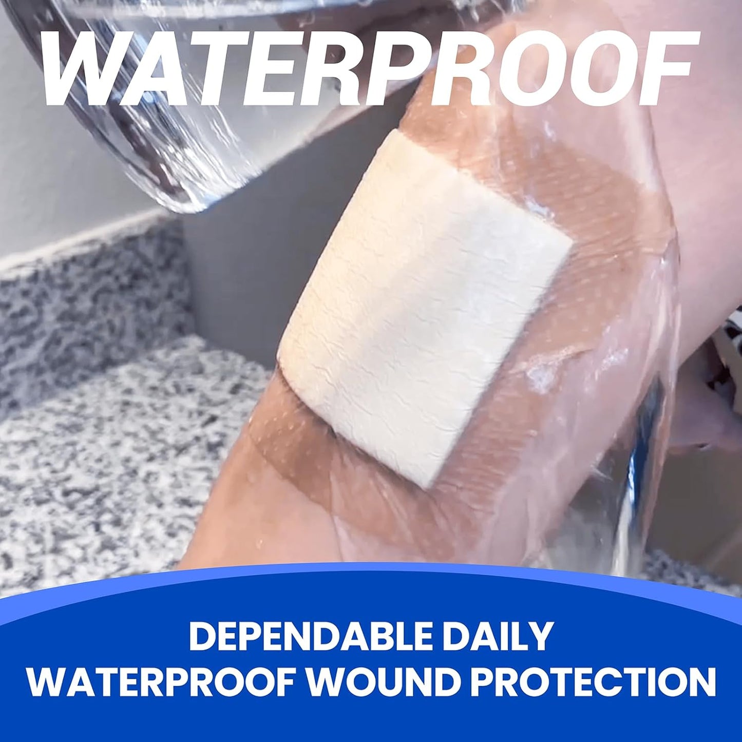 Large Waterproof Bandages 4X4 Silicone Foam Dressing for Sensitive Skin Wound Care, Adhesive Cohesive Pad with Border for First Aid, Post Surgical and Burn, Pressure, Scar Healing (5 PCS)