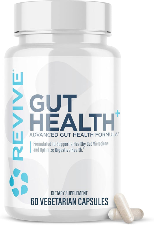 Revive MD Gut Health Supplements for Men & Women - Daily Gut Repair & Digestive Health Support Formula with Thyme, Oregano & Milk Thistle - Vegan-Friendly, Gluten-Free - 60 Vegetarian Capsules