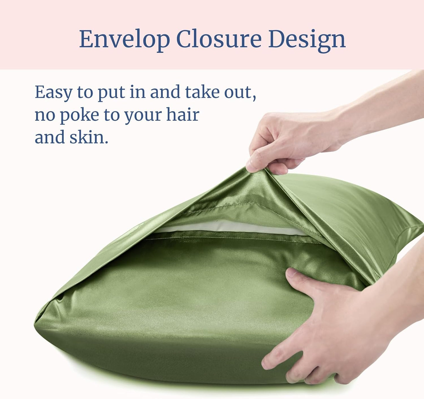 BEDELITE Satin Pillowcase for Hair and Skin, Super Soft and Cooling Similar to Silk Pillow Cases 2 Pack with Envelope Closure, Gift for Women Men(20"x36" King Size, Cedar Green)