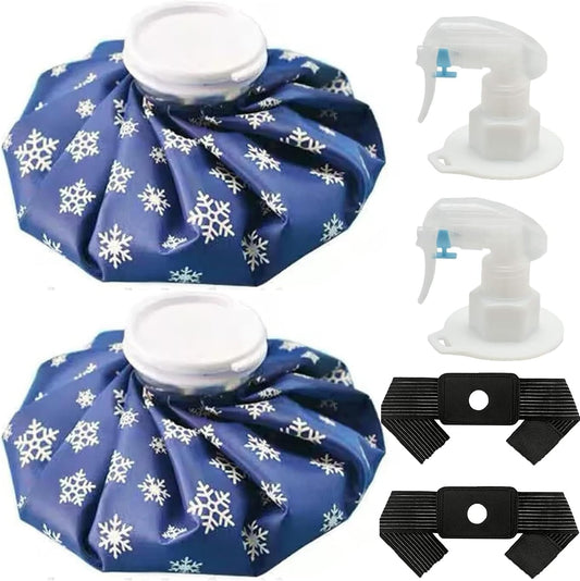 2-in-1 Ice Bag for Injuries 9 Inch – Reusable Leak-Proof Ice Pack with Wide Mouth for Pain Relief, Cold Therapy, Sports Injuries, Swelling, Headaches & Heat Relief(2 Pack)