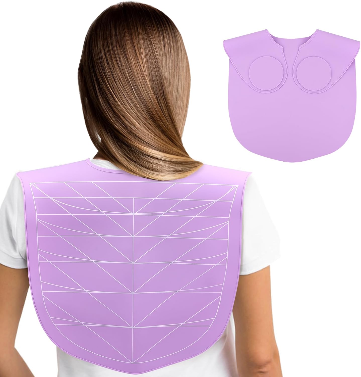 Segbeauty Hair Cutting Guide Mat Purple, Longer Silicone Waterproof Cutting Mat, Professional Salon Hair Cutting Mat with Guidelines Weighted Neck Wrap for Hair Stylist