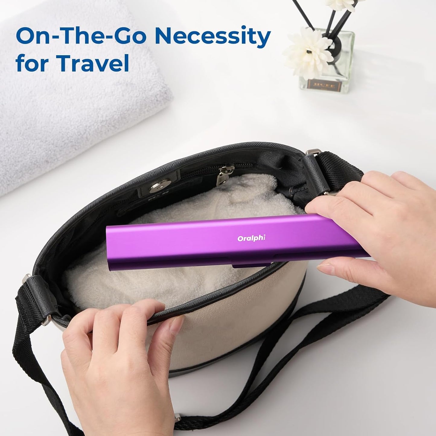 Aluminum Toothbrush Travel Case, Portable Travel Toothbrush Holder, Durable Manual Toothbrush Box Container for Traveling, Bathroom, Camping, Business Trip-Purple