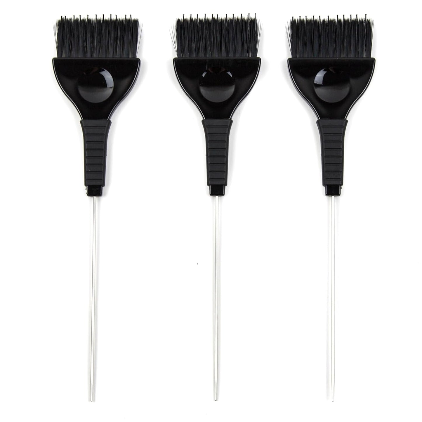 Pintail Hair Dye Brushes - 3 Tint Brushes with Built In Comb for Hair Color - Pin Tail for Precise Sectioning - Color Brushes for Hair Salon (Black)