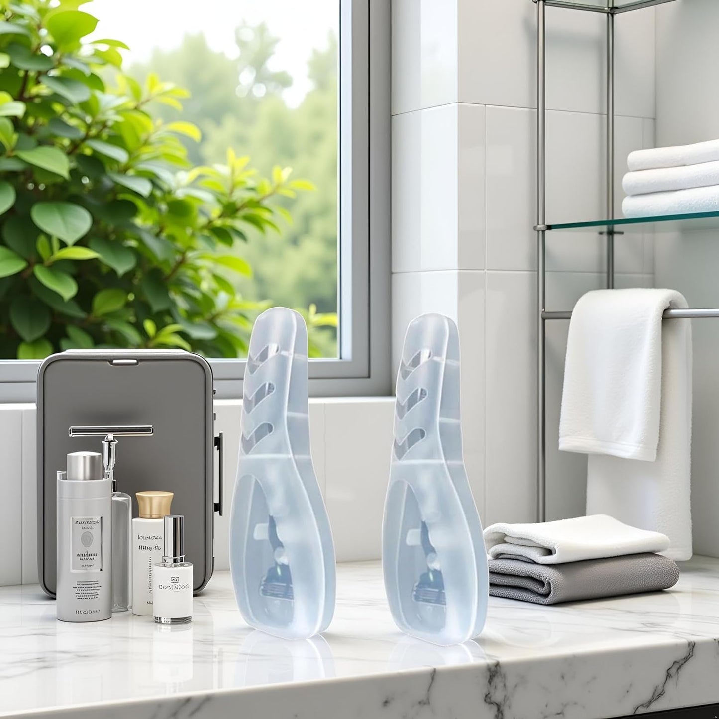 2Pcs Clear Portable Travel Men Manual Razor Protector Plastic Box Cover Container Storage Shaver Holder Protector Case Organizer, Compact Ttravel Razor Protector Men's Electric Shaver Accessories