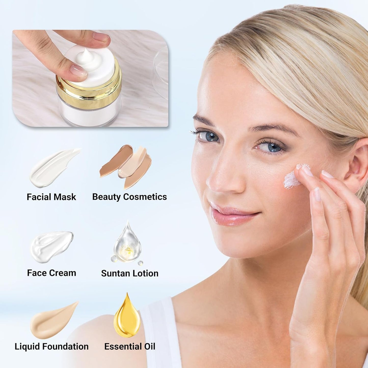 Segbeauty 0.5oz Small Travel Containers for Creams, Pack of 4 Airless Pump Jars 15ml Refillable Gold Travel Bottles Empty Lotion Container, Glass Jars for Toiletries Moisturizer Container