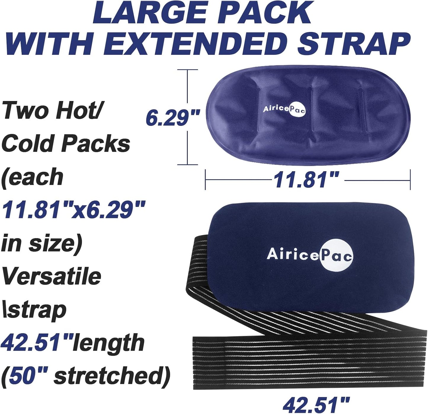 Ice Packs for Injuries Reusable (3-Piece Set) – Hot and Cold Ice Pack Therapy Gel Wrap Support – Supports Recovery, Joint and Muscle Pain – Knees, Back & More