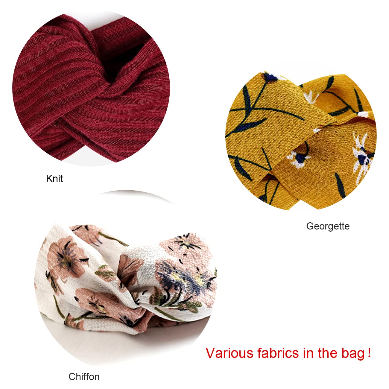 DRESHOW 10 Pack Boho Headbands for Women Girls Criss Cross Elastic Hair Band Twisted Head Wrap Floral Hair Accessories