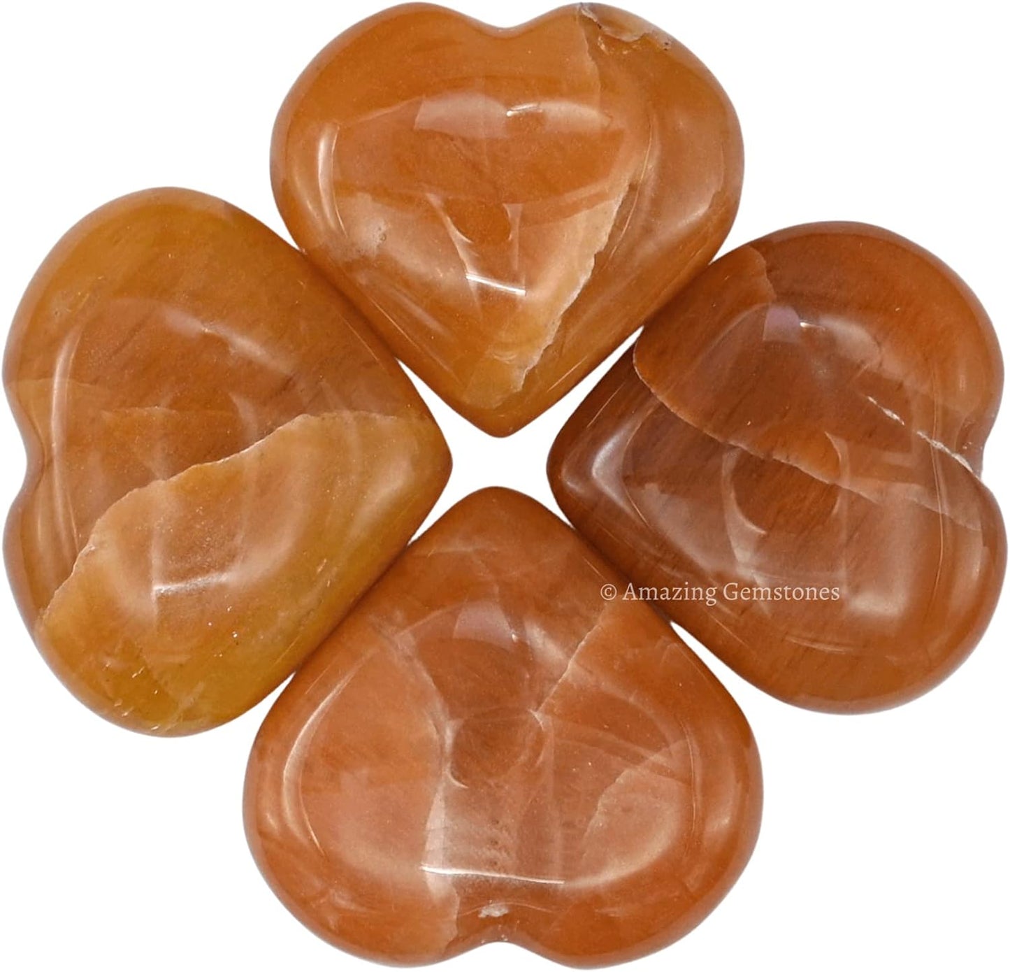 Amazing Gemstone Red Aventurine Crystal Heart Palm Stone - Pocket Massage Worry Stone for Natural Body Chakra Balancing, Reiki Healing and Crystal Grid