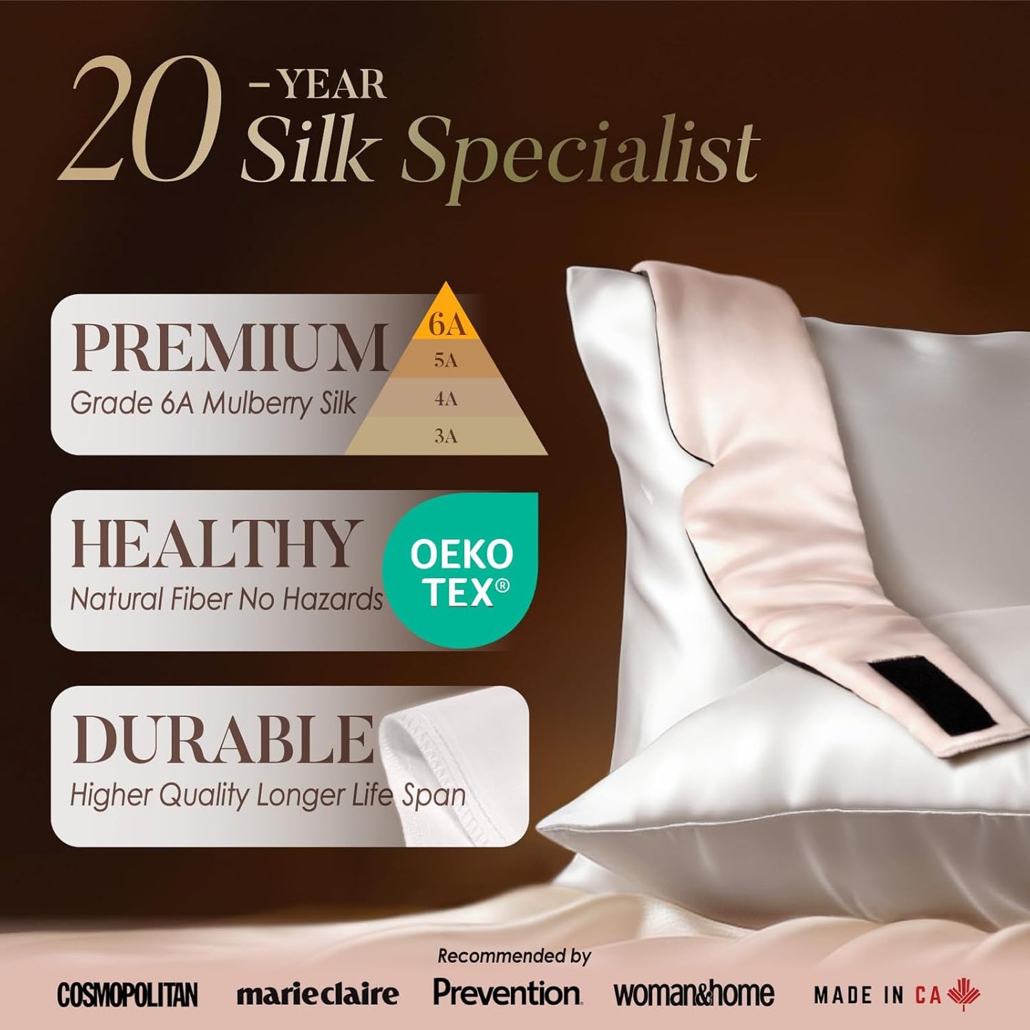 LULUSILK Reversible Mulberry Silk Sleep Mask for Women and Men, Adjustable Real Silk Eye Mask for Sleeping, Black, Pack of 1