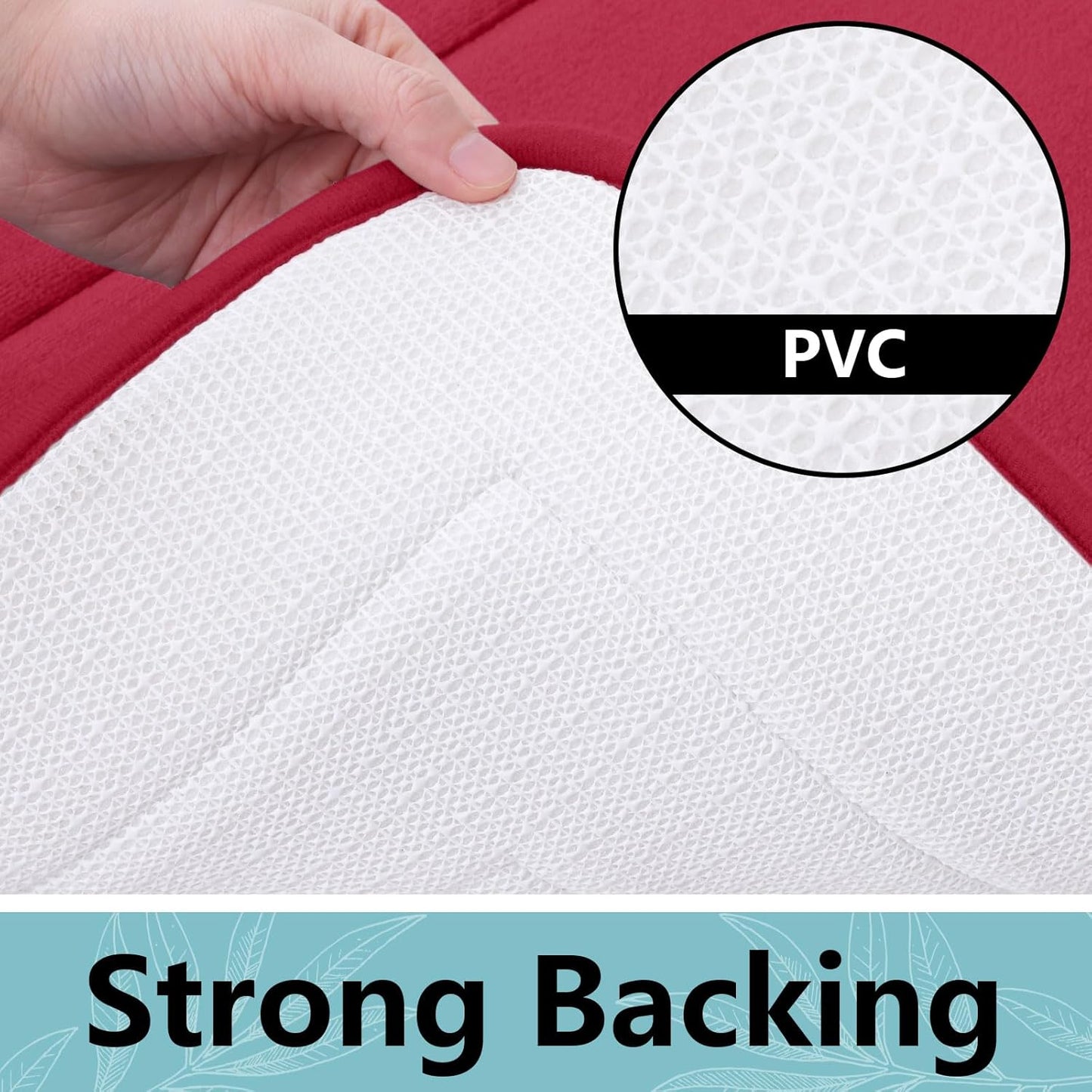 Arotive Memory Foam Bathroom Rug Mat 24x16, Ultra Soft and Absorbent Bath Mat, Machine Wash Dry, Comfortable Bath Rug Carpet for Bathroom Floor, Tub and Shower, Red