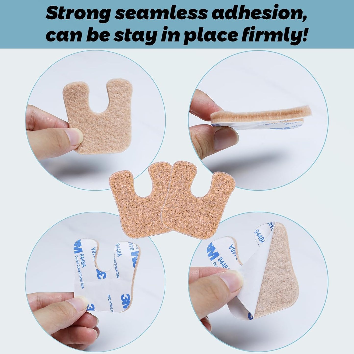 36 Pieces U Shaped Felt Pads Horseshoe Metatarsal Pads Callus Forefoot Foot Pads Pain Relief Foot Cushion Protect Calluses from Rubbing on Shoes Reduce Foot and Heel Pain(Beige)