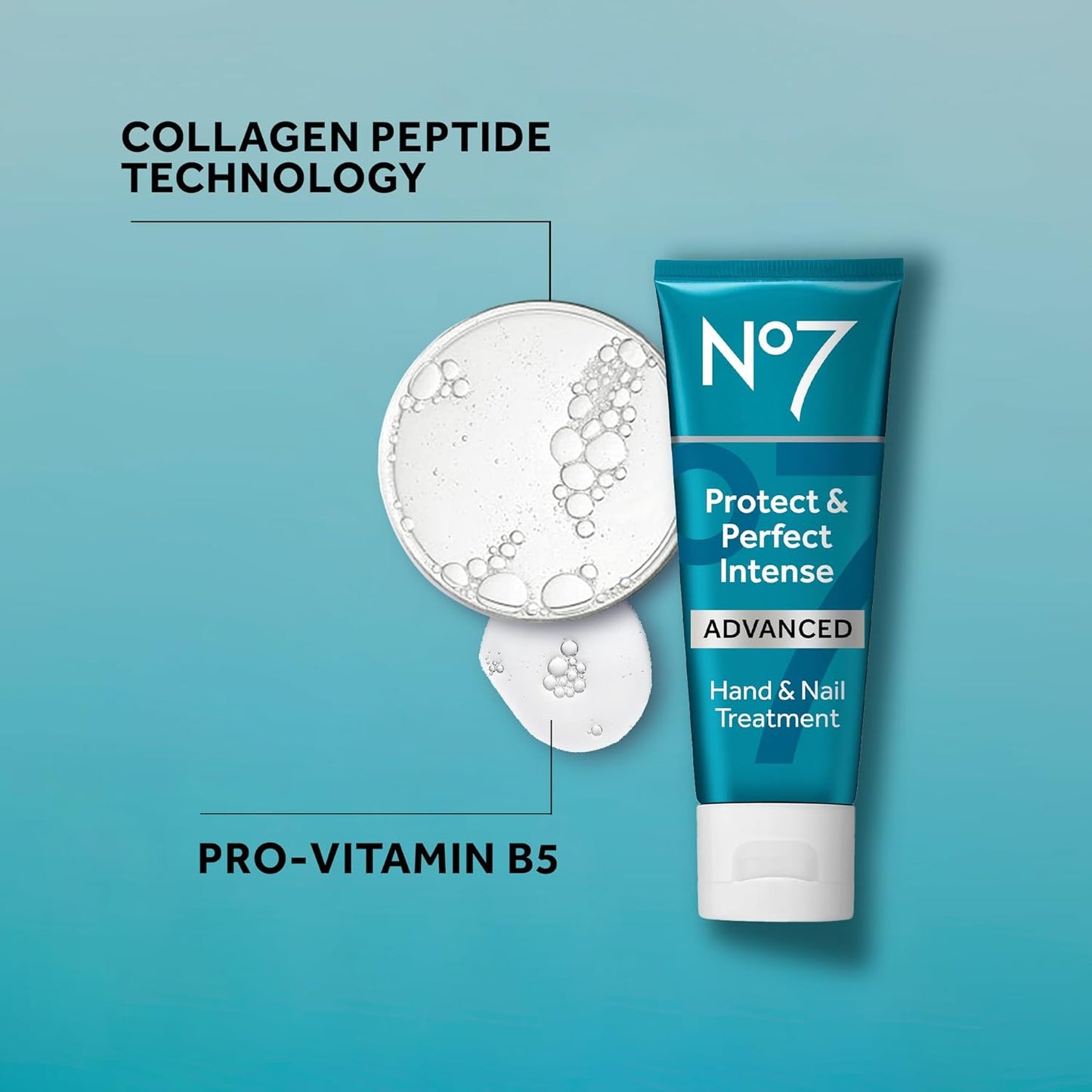 No7 Protect & Perfect Intense Advanced Nourishing Hand and Nail Cream - Anti Aging Hand Cream with Vitamin B5 - Contains Matrixyl 3000+ Collagen Peptide Anti Wrinkle Technology (75 ml)