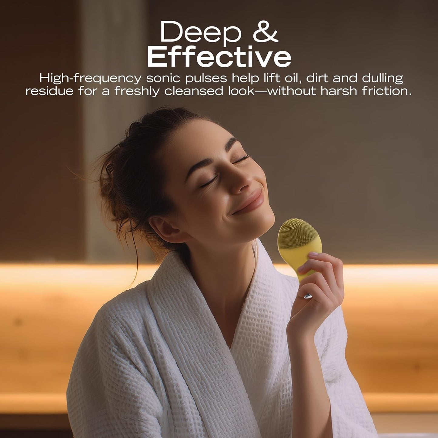 Nautica PC120 Facial Cleansing Brush Made with Ultra-Hygienic Soft Silicone, Waterproof, Rechargeable Vibrating Face Exfoliator Scrub Brush with Sonic Technology for Men & Women - Summer Sun