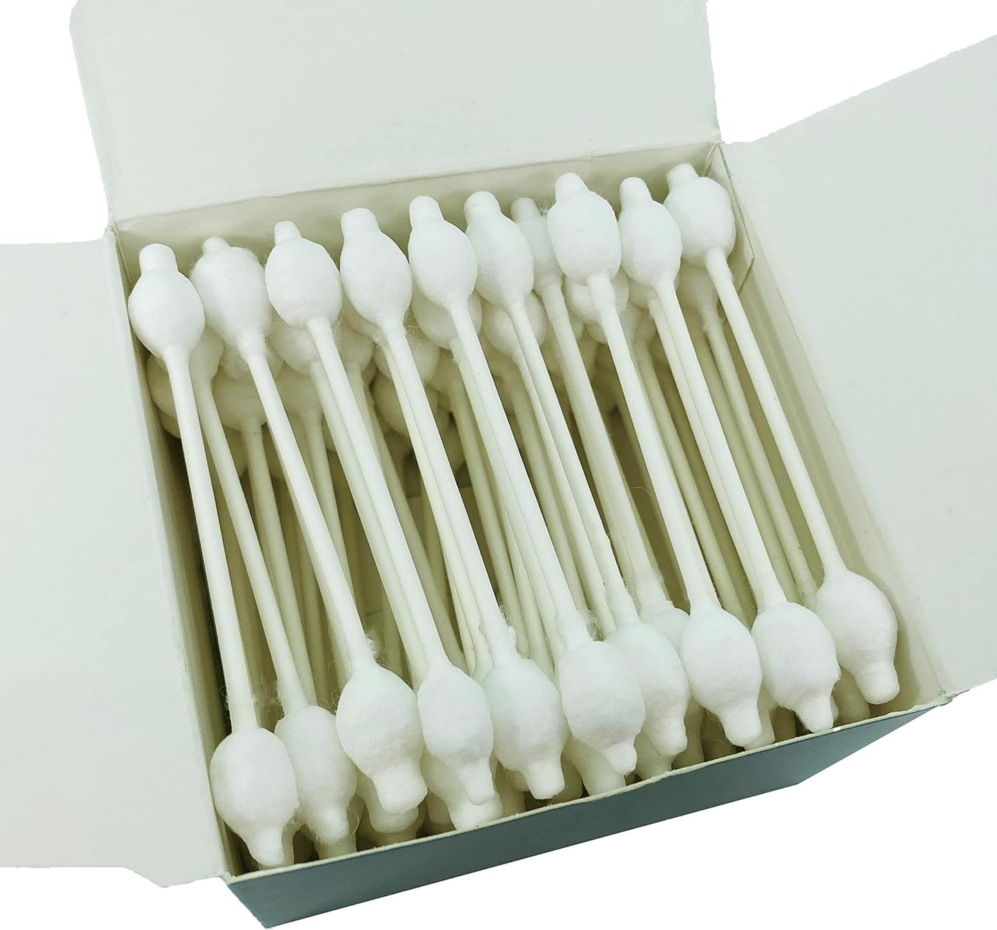 300pcs CGR Baby Safety Cotton Swabs with Large Tips for Newborn, Babies, Kids, Children, 100% Organic Cotton, White Paper Sticks, 5 Pack of 60 Swabs Total(5 Paper Boxes)