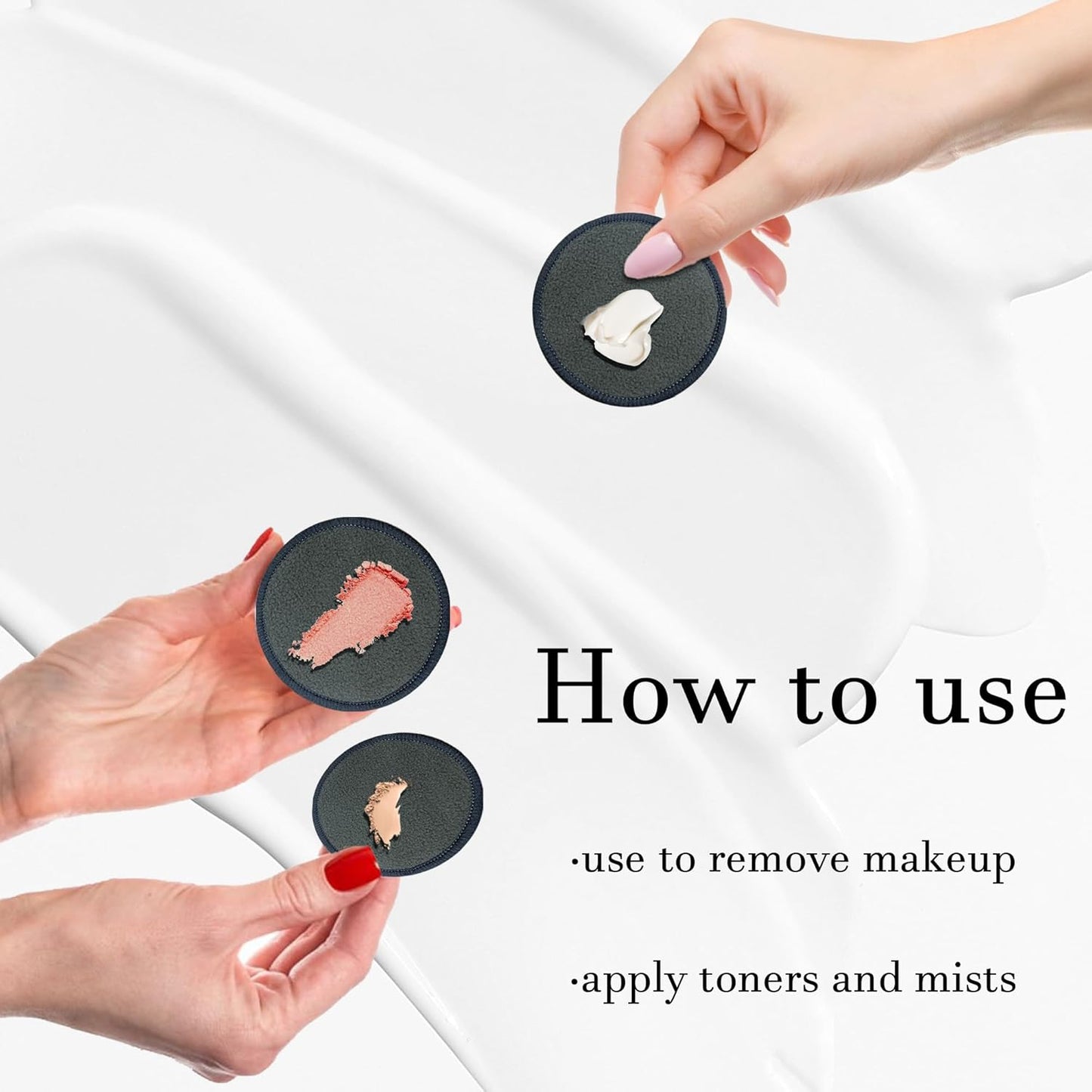 Reusable Bamboo Charcoal Makeup Remover Pads - 26 Packs Reusable Cotton Rounds with Cotton Bag | Organic, Zero Waste, Gentle for All Skin Types | Double-Sided Washable Bamboo Cotton Rounds