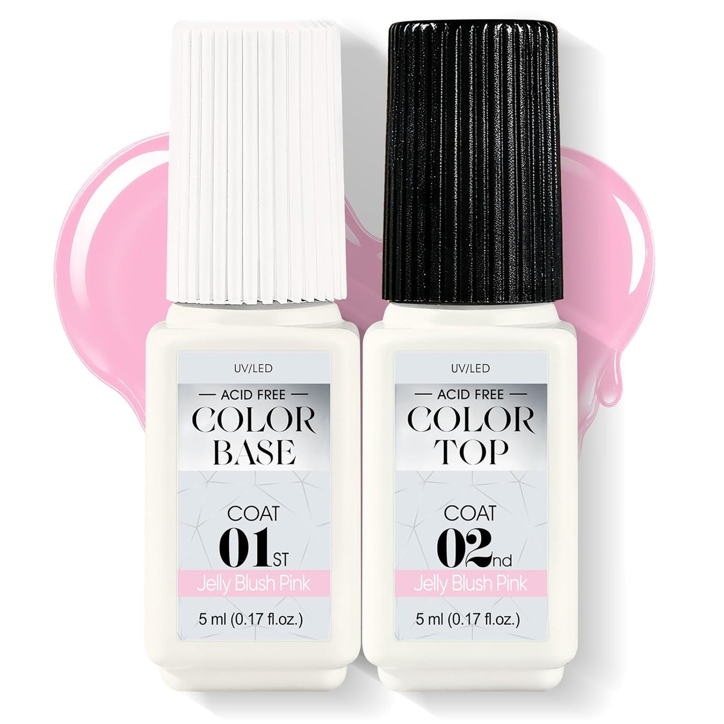 Jofay Fashion Pink Gel Nail Polish 10ml - All-in-One Step Gel Polish Soak Off LED/U V Lamp DIY Salon Manicure at Home Long Lasting Glossy Finish Home Nail Salon Gift for Women & Girls (0.33 Fl Oz)