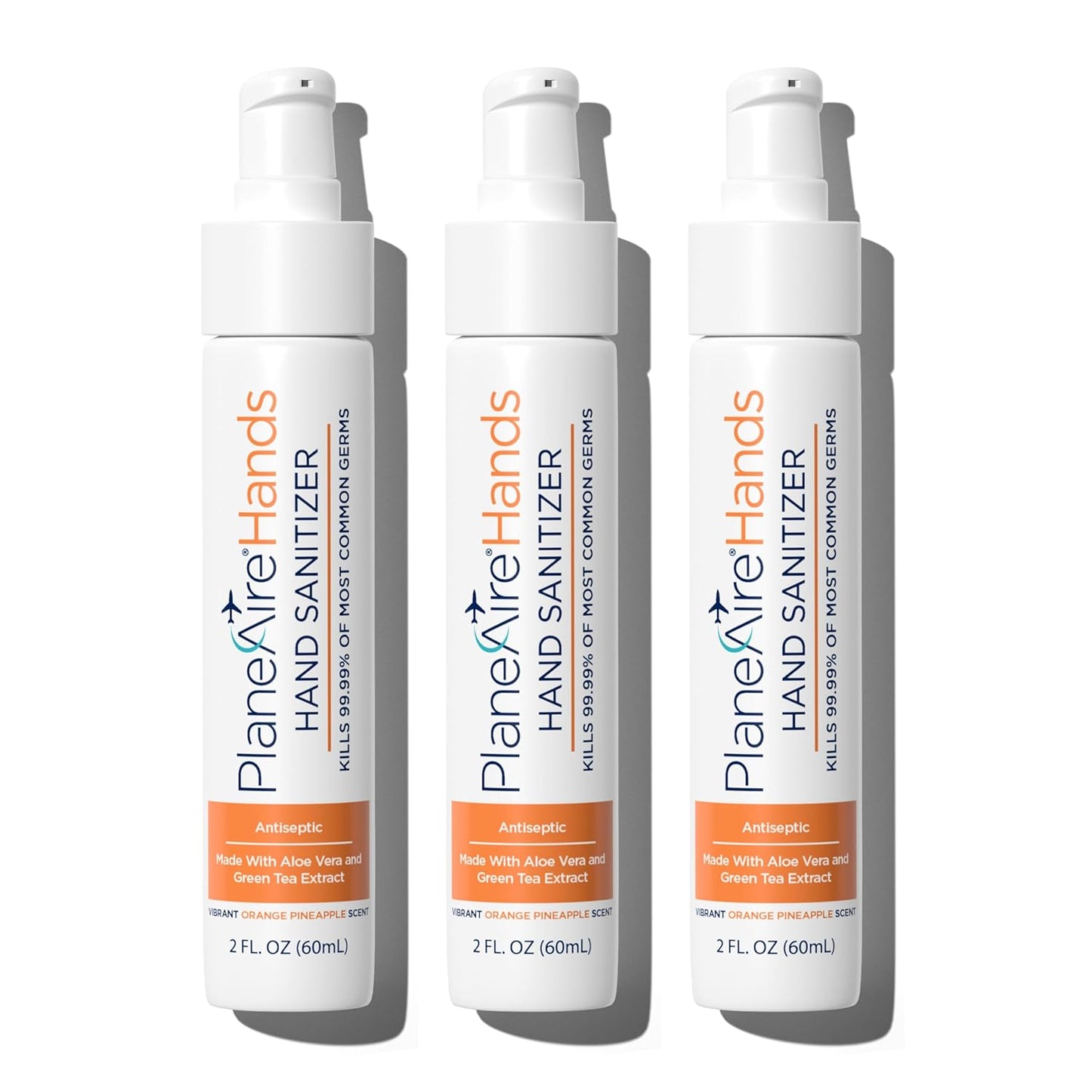 Orange Pineapple Gel Hand Sanitizer | Soothing, Moisturizing, Hydrating | Tropical Scent | Essential Oils, Green Tea Extract, Aloe, and Vegan Glycerin | TSA-Approved Travel Essential | 3-pack