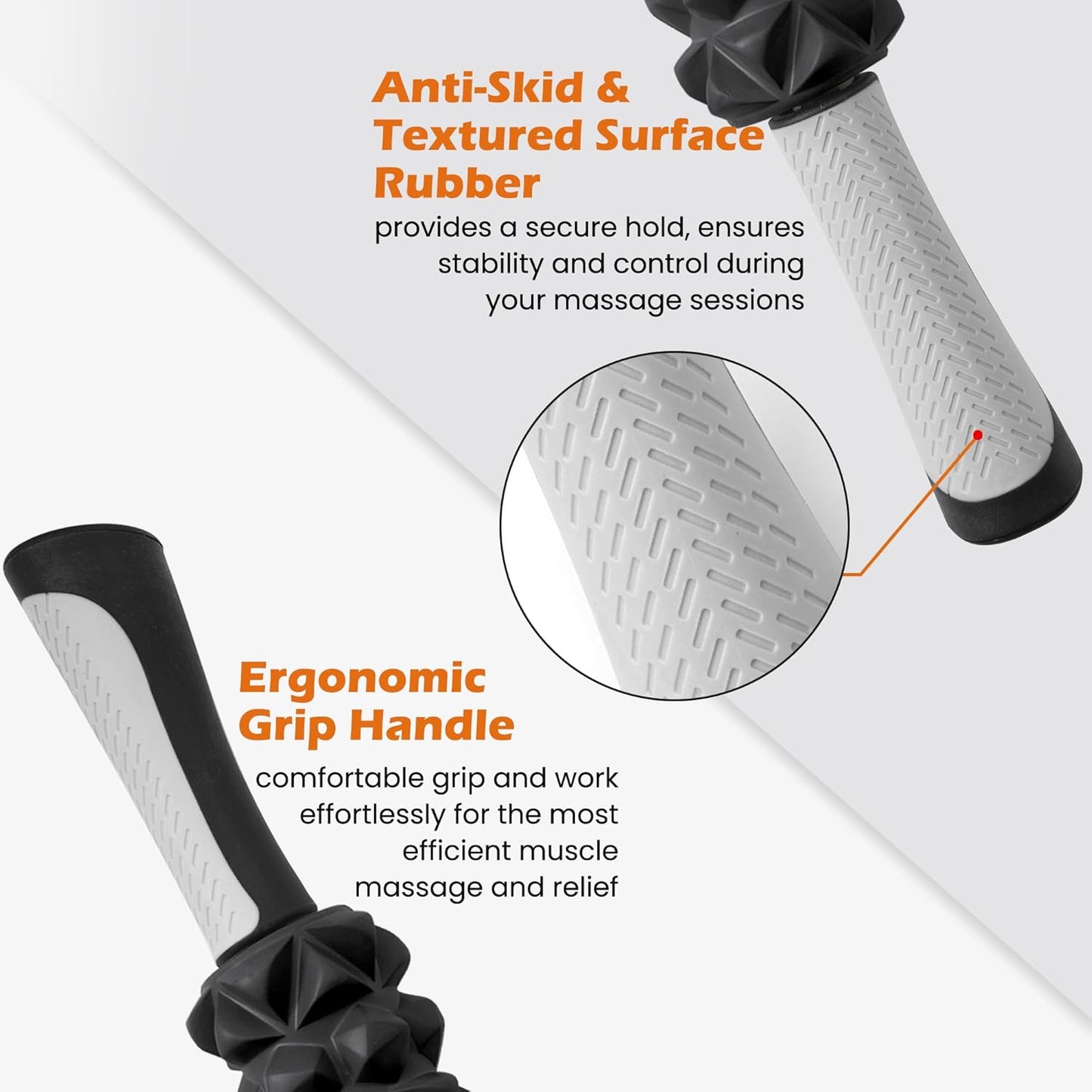 KITWILD Muscle Roller Stick, Massage Roller Stick for Athletes, Body Massage Stick for Muscles Deep Tissue, Muscle Relaxation Roller for Physical Therapy, Myofascial Release, and Yoga Therapy, Black