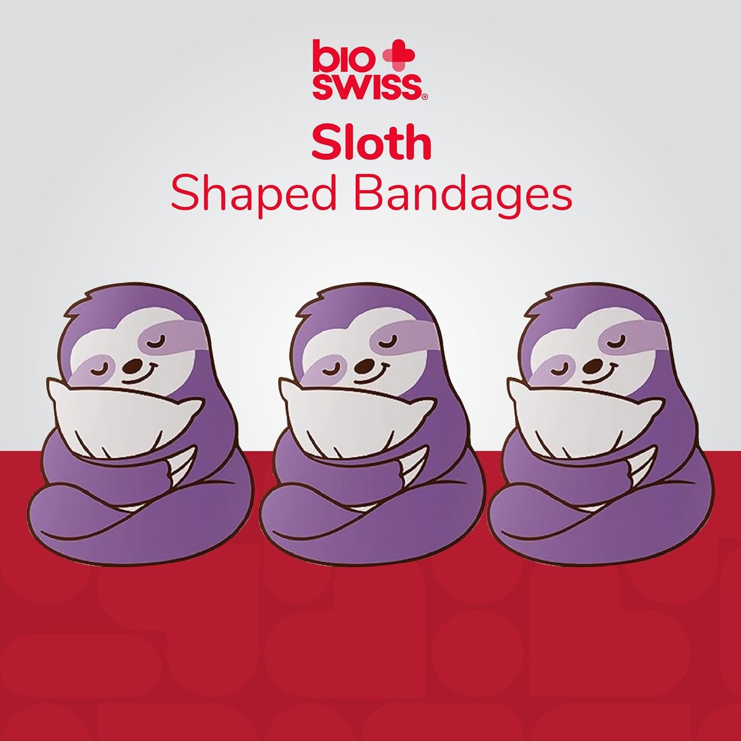 BioSwiss Kids Bandages, Sloth Shaped Self Adhesive Bandage Set, Latex Free, Sterile Wound Care, 24 Count