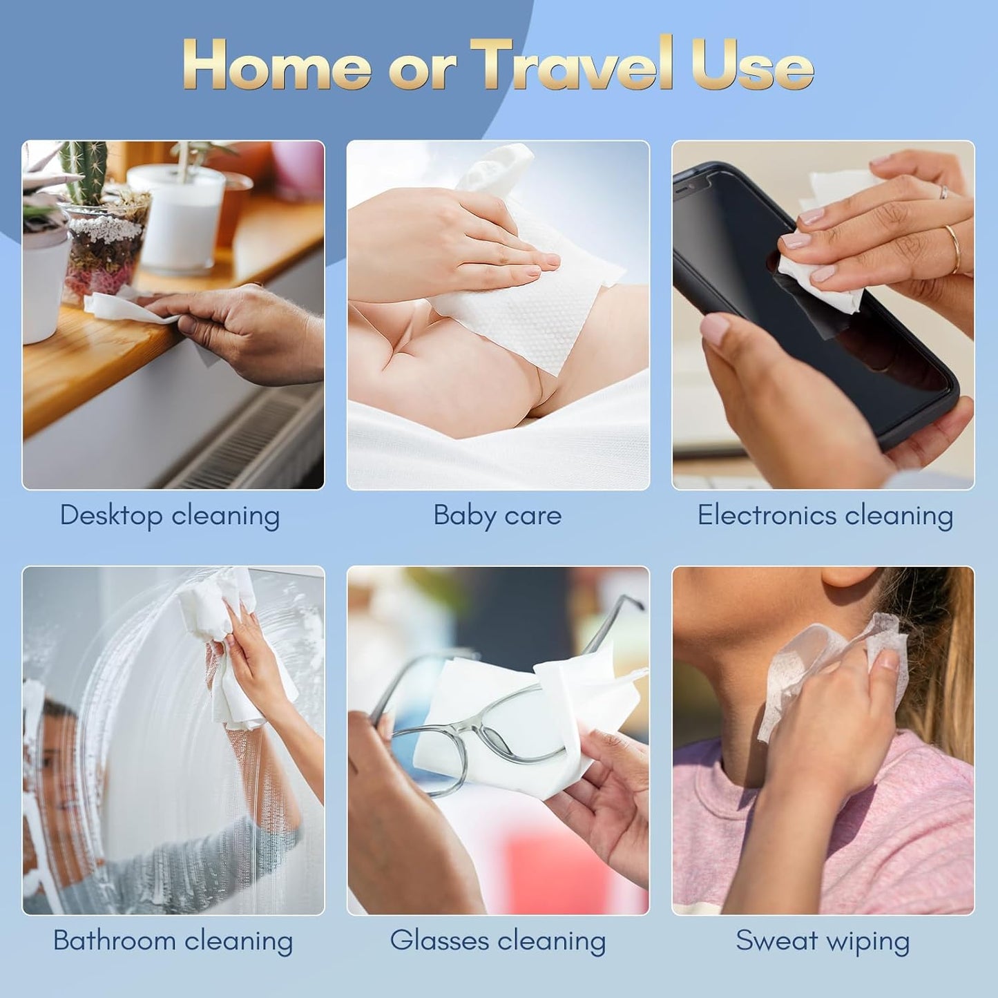 PoeticEHome Face Towel Disposable - Ultra Soft Cotton Tissue Dry Wipes - Lint Free Facial Cleansing Cloths