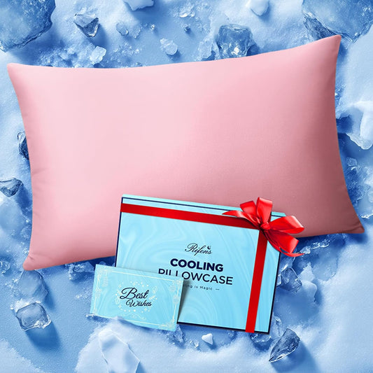 Ice Cooling Pillowcase for Hot Sleepers, Instantly Cool, Stays Cold All Night, Softer Than Silk Pillow Cases, Pillow Covers with Invisible Zipper, Gift for Men & Women - Standard, Coral Pink (1 Pack)