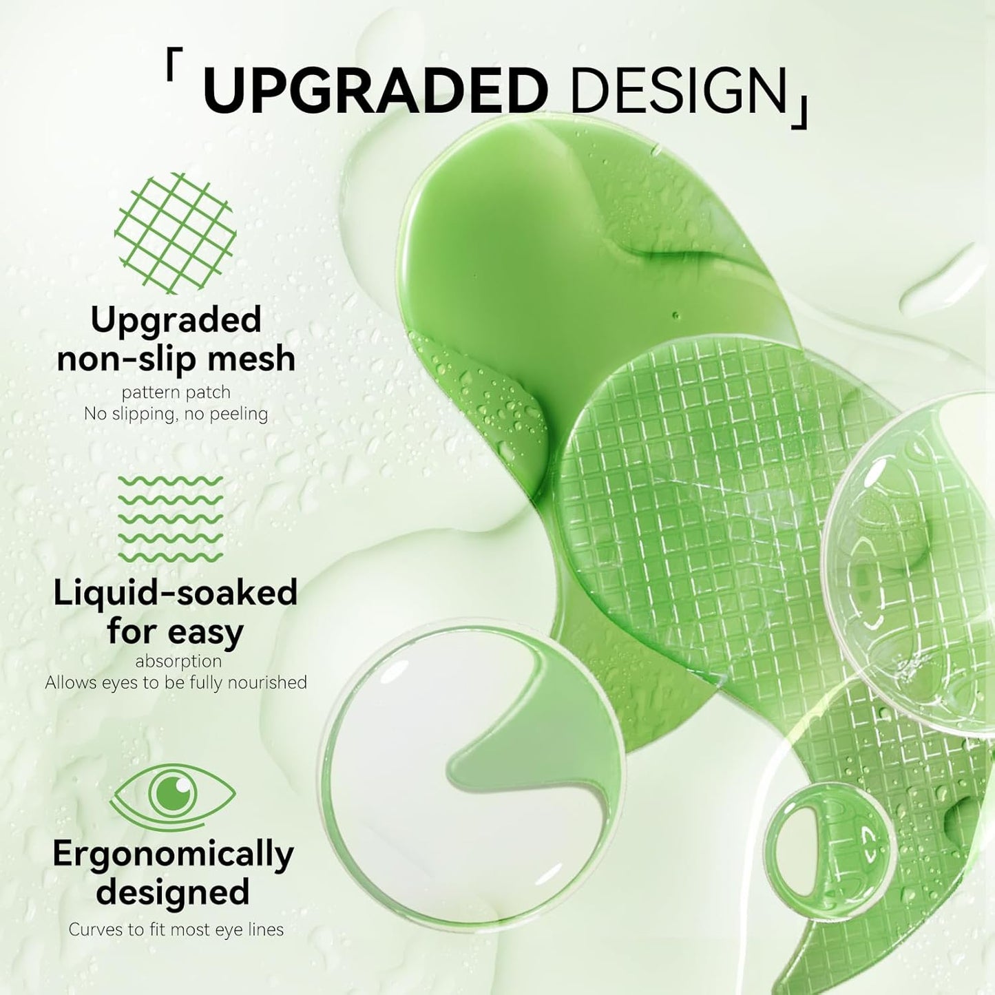 BREYLEE Aloe Vera Eye Masks– 60 Pcs - Puffy Eyes and Dark Circles Treatments – Look Younger and Reduce Wrinkles and Fine Lines Undereye, Improve and Firm eye Skin - Pure Natural Material Extraction