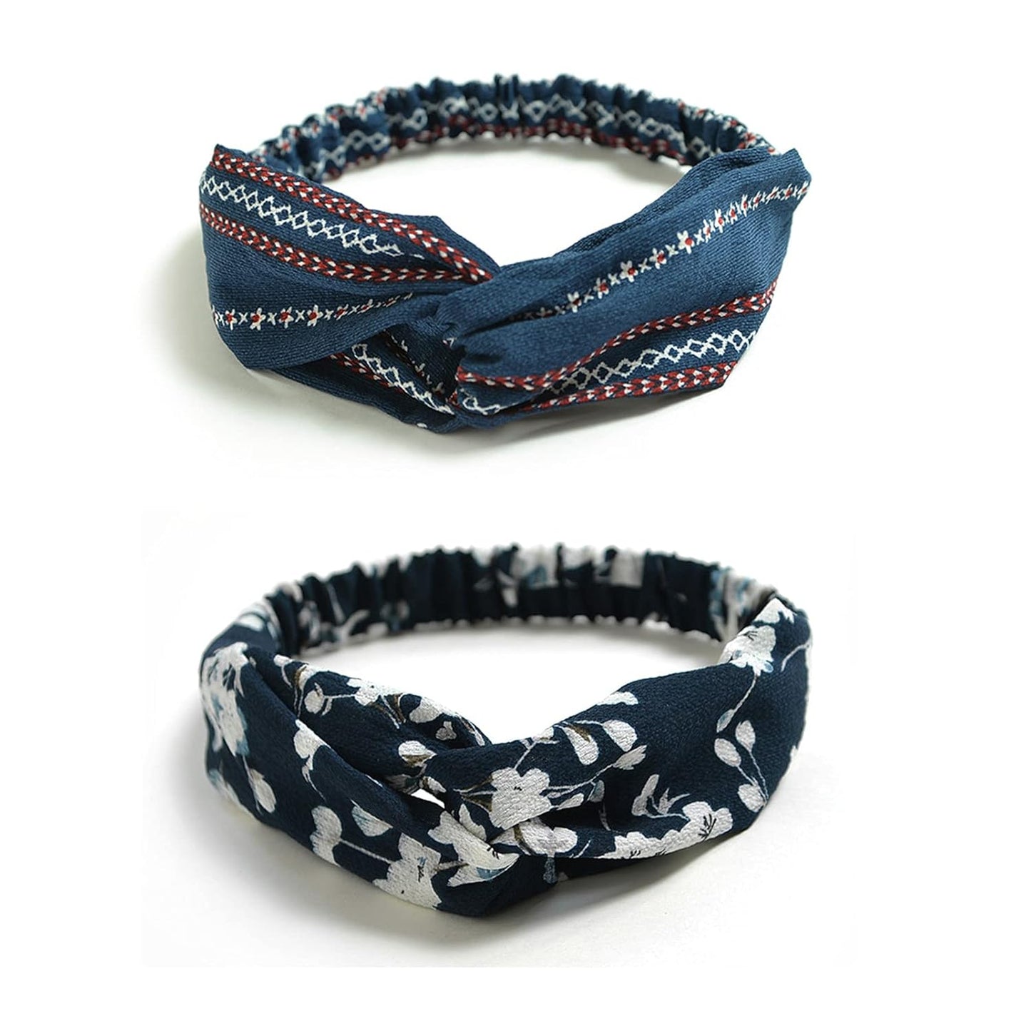 DRESHOW 10 Pack Boho Headbands for Women Girls Criss Cross Elastic Hair Band Twisted Head Wrap Floral Hair Accessories