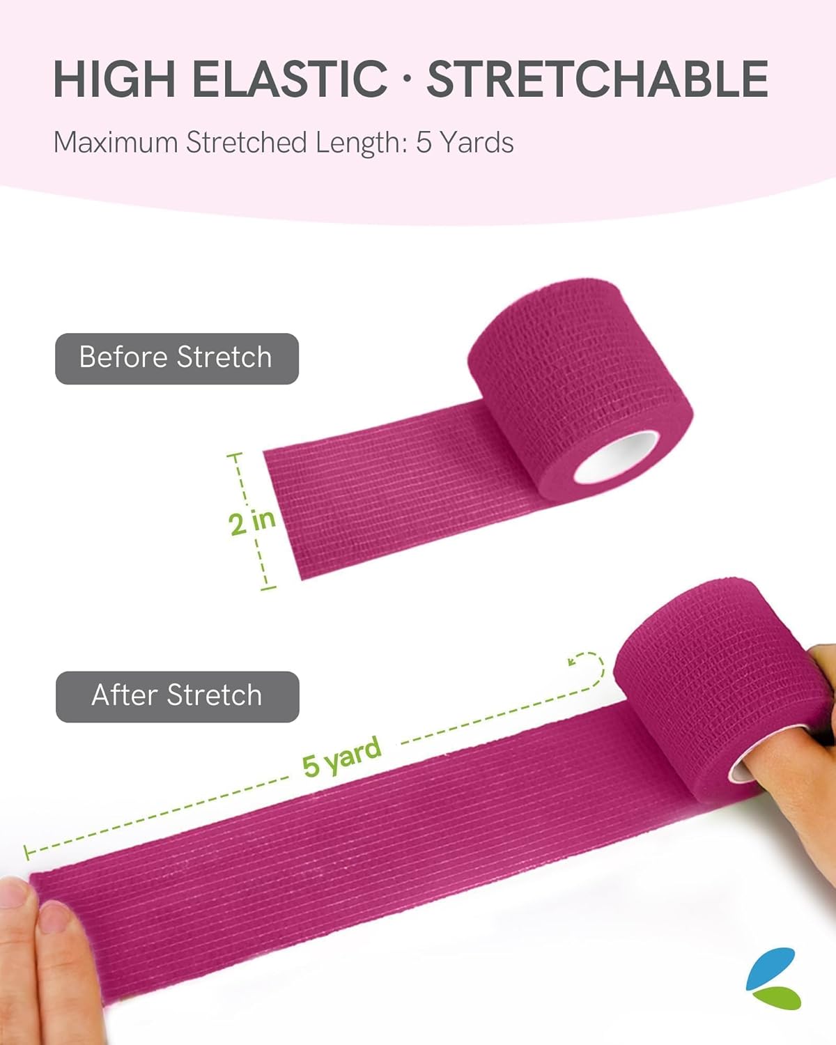 FriCARE Self Adhesive Bandage Wrap, Medical Tape in First Aid Kit, Cohesive Bandages for Wounds Sport Vet, 2 Inches X 5 Yards 12 Rolls, Palette