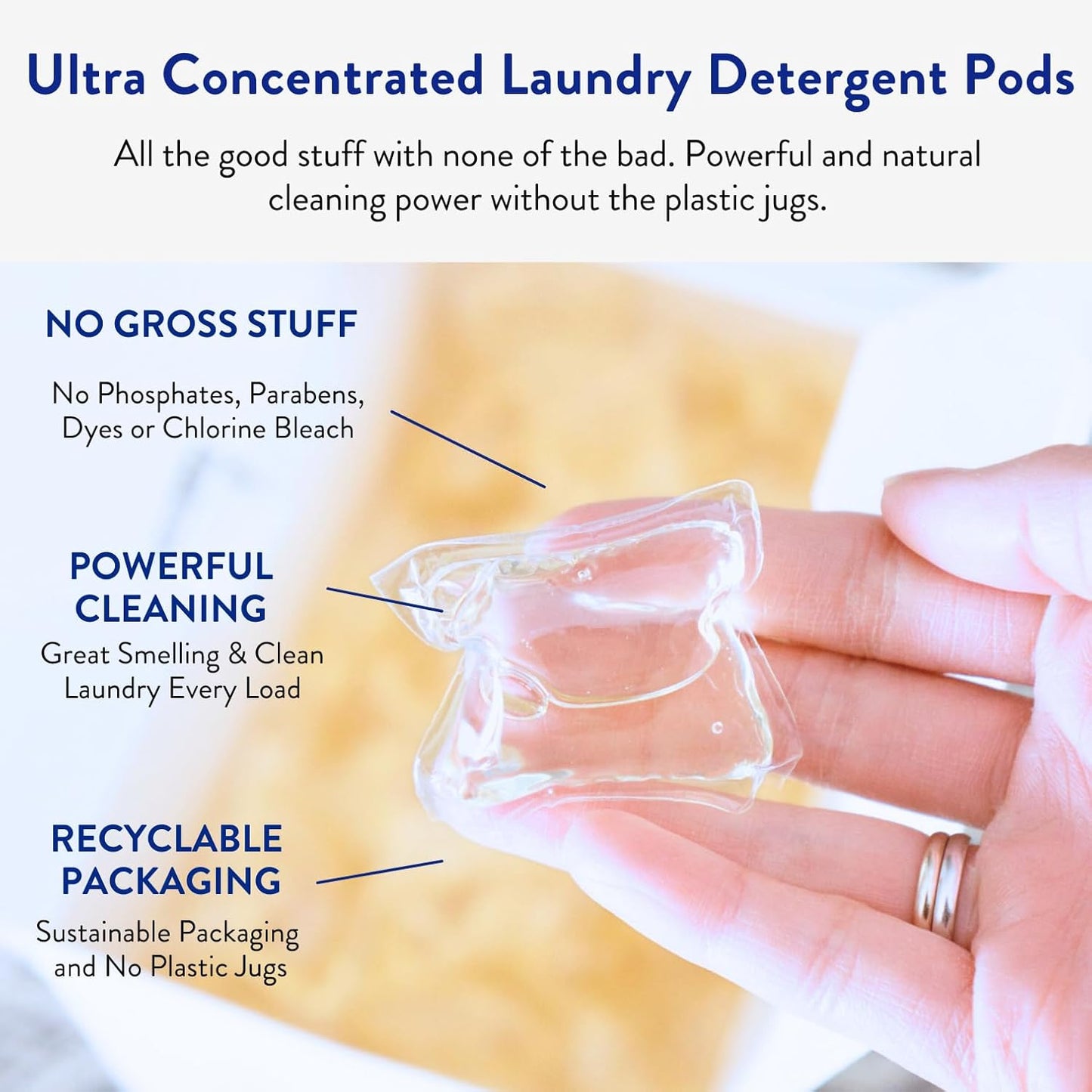 Clean People Laundry Detergent Pods - Hypoallergenic Laundry Pods - Ultra Concentrated, Recyclable Packaging, Stain Fighting - Sweet Petals, 192 Pack
