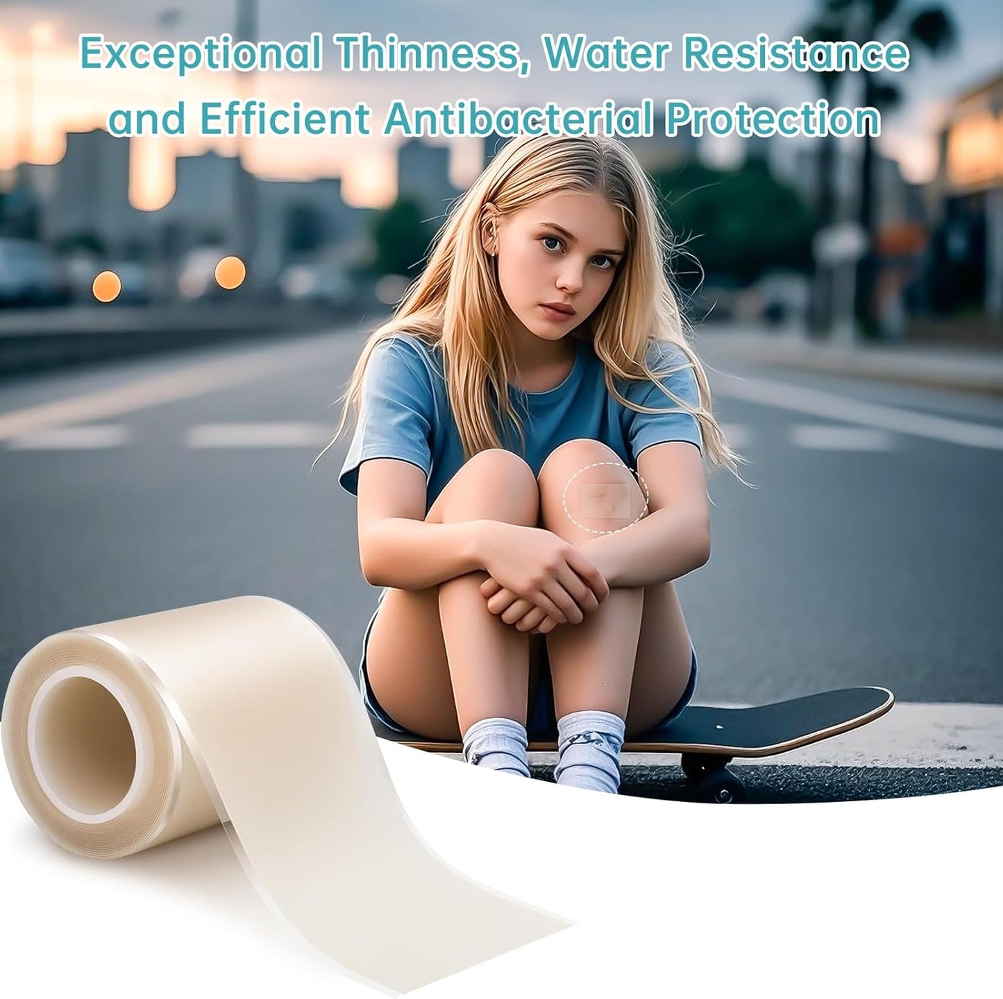 Hydrocolloid Roll for Wound Care ‌Edge-Peel with edges, （2in*16ft）Cut-to-Size Extra Large Hydrocolloid Patch Bandages with Self-Adhesive, Ultra Absorbent, Flexible Waterproof, First Aid Kit Essential