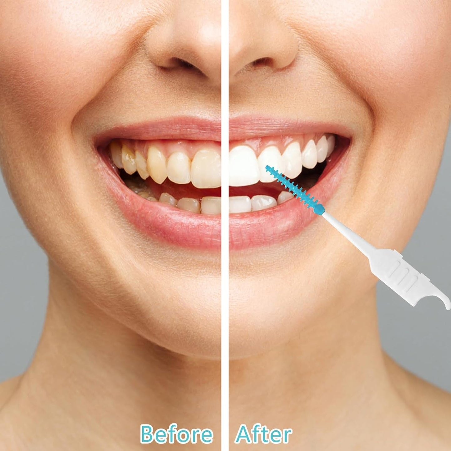 250 Pieces Dental Floss Picks, Silicone Interdental Brushes with Case Dental Brushes Dental Picks Green Tooth Floss Picks for Teeth Cleaning(Green)