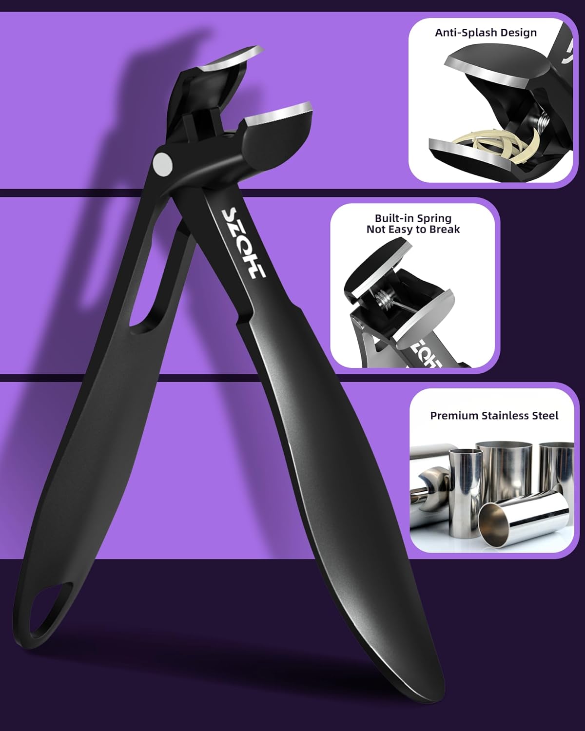 2025 Upgrade Angled Head Nail Clippers for Men, SZQHT Toenail Clippers for Seniors Thick Toenails, Large Toe nail Clippers with Catcher, Extra Wide Handle, Sharp Heavy Duty Stainless Steel Nail Cutter