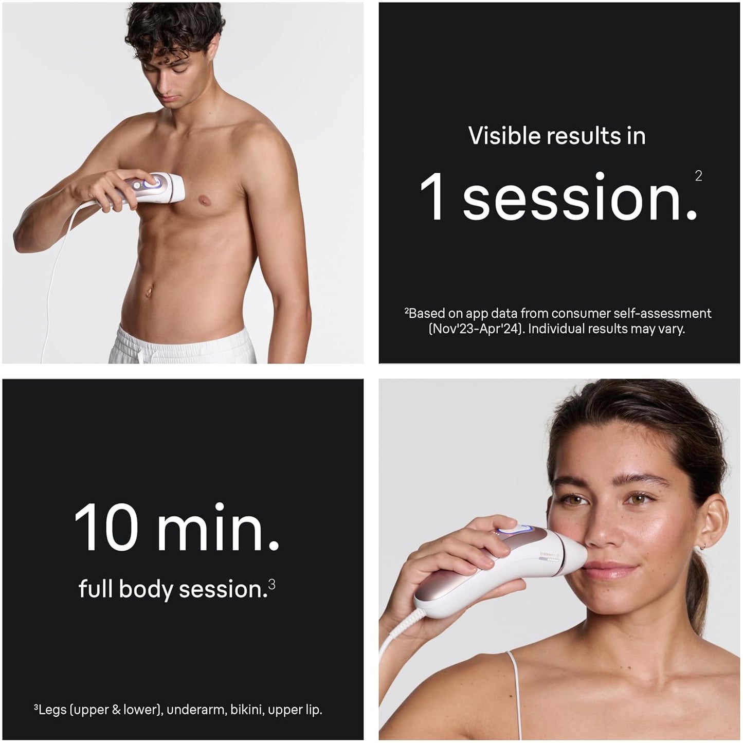 Braun Smart IPL, Skin i·Expert Pro 7: at Home Laser Hair Removal, Permanent Visible Hair Reduction, Holiday Gifts for Women and Men with Free App, Vanity Case, Venus Razor, 3 Smart Heads, IPL7243