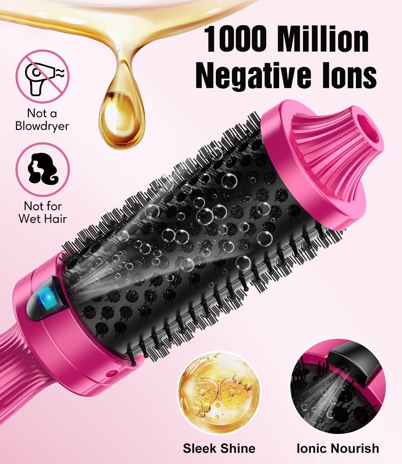 Terviiix 1.77" Ionic Thermal Brush, Heated Round Brush with Dual MCH Tech, 9 Temp Adjustments, 30S Fast Heating, Easily Create 90's Voluminous & Smooth Style, Non-Blowing, Dual Voltage