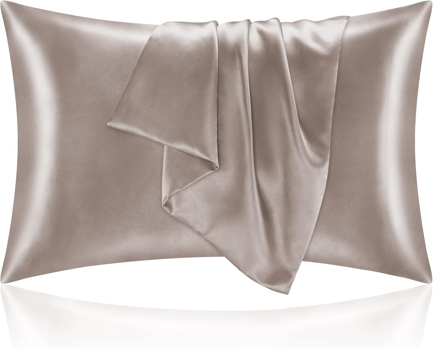 BEDELITE Satin Pillowcase for Hair and Skin, Super Soft and Cooling Similar to Silk Pillow Cases 2 Pack with Envelope Closure, Gift for Women Men(20"x36" King Size, Rose Taupe)
