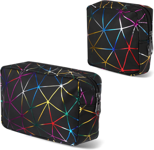 Period Bags for Teen Girls, Tampon Holder for Purse, Waterproof Portable Leather Period Pouch, Sanitary Napkin Storage Bag, Black Makeup Bag Set, Pad Pouches for Period for Girls