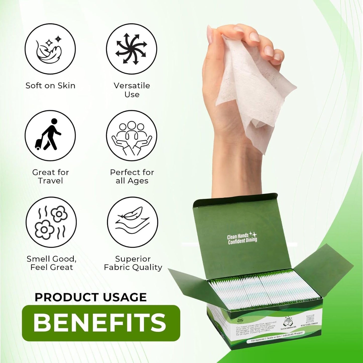 Premium Individually Wrapped Hand Wipes – Aloe Vera | Eco-Friendly, Travel-Ready