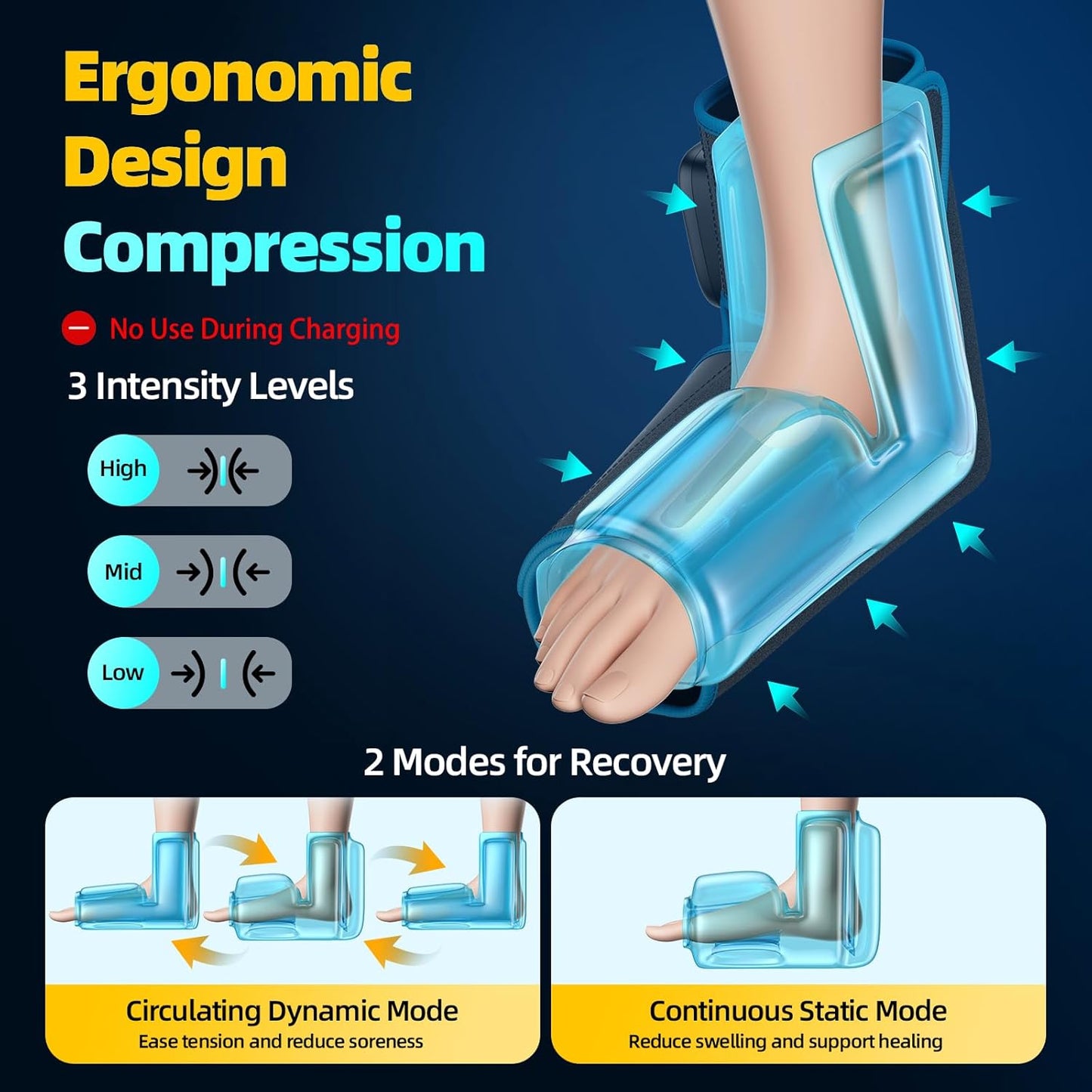 Comfytemp Auto Compression Ankle Foot Ice Pack Wrap, FSA Eligible HSA, Reusable Gel Hot Cold Therapy Brace for Plantar Fasciitis Relief, Achilles Tendonitis, Swelling, Heel Spur, Sprain, Get Well Gift