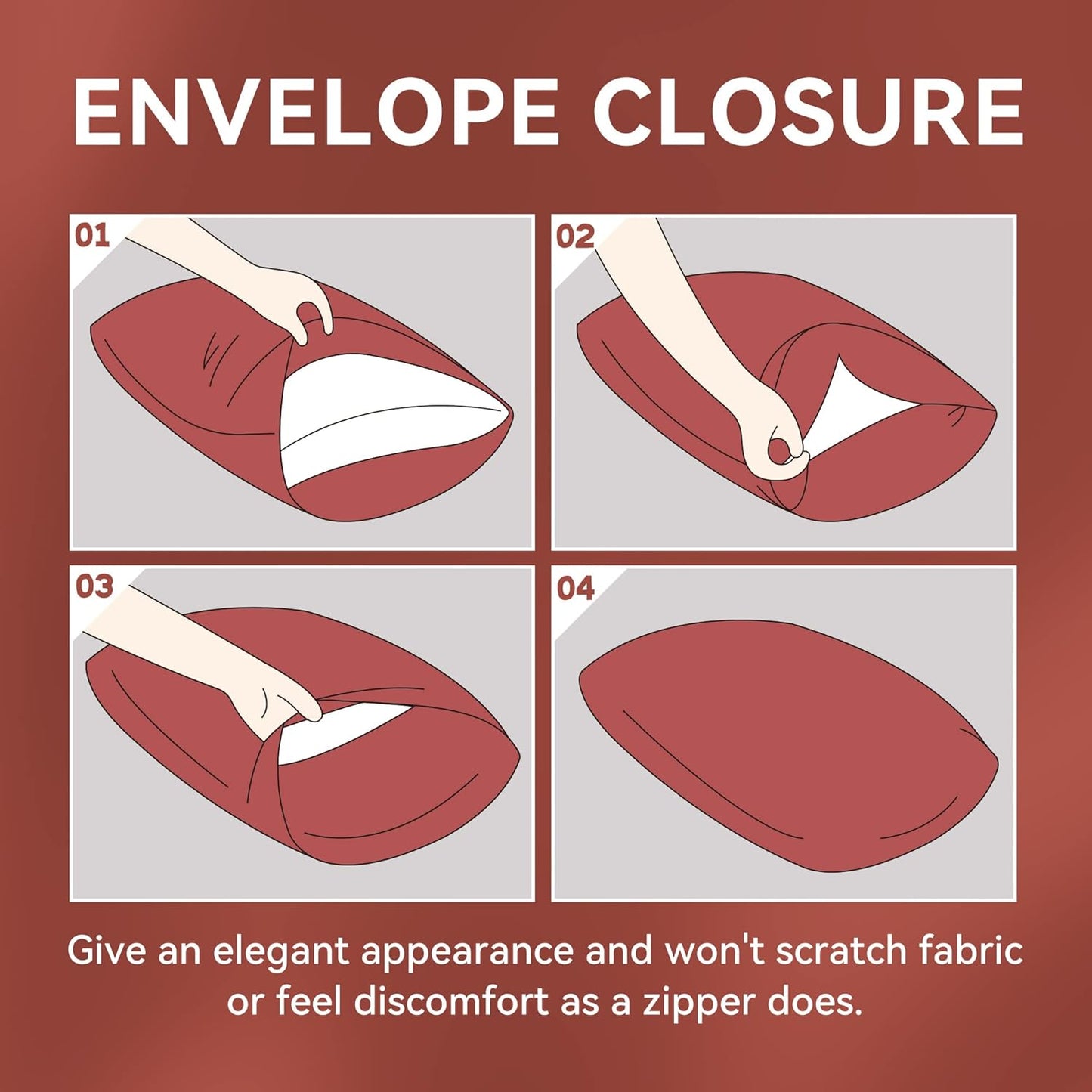 Tyfitb Satin Pillowcase for Hair and Skin, Coffee Pillowcases Set of 2, Cooling Pillow Cases Standard Size(20×26 Inches), Soft Luxury Satin Pillowcase with Envelope Closure