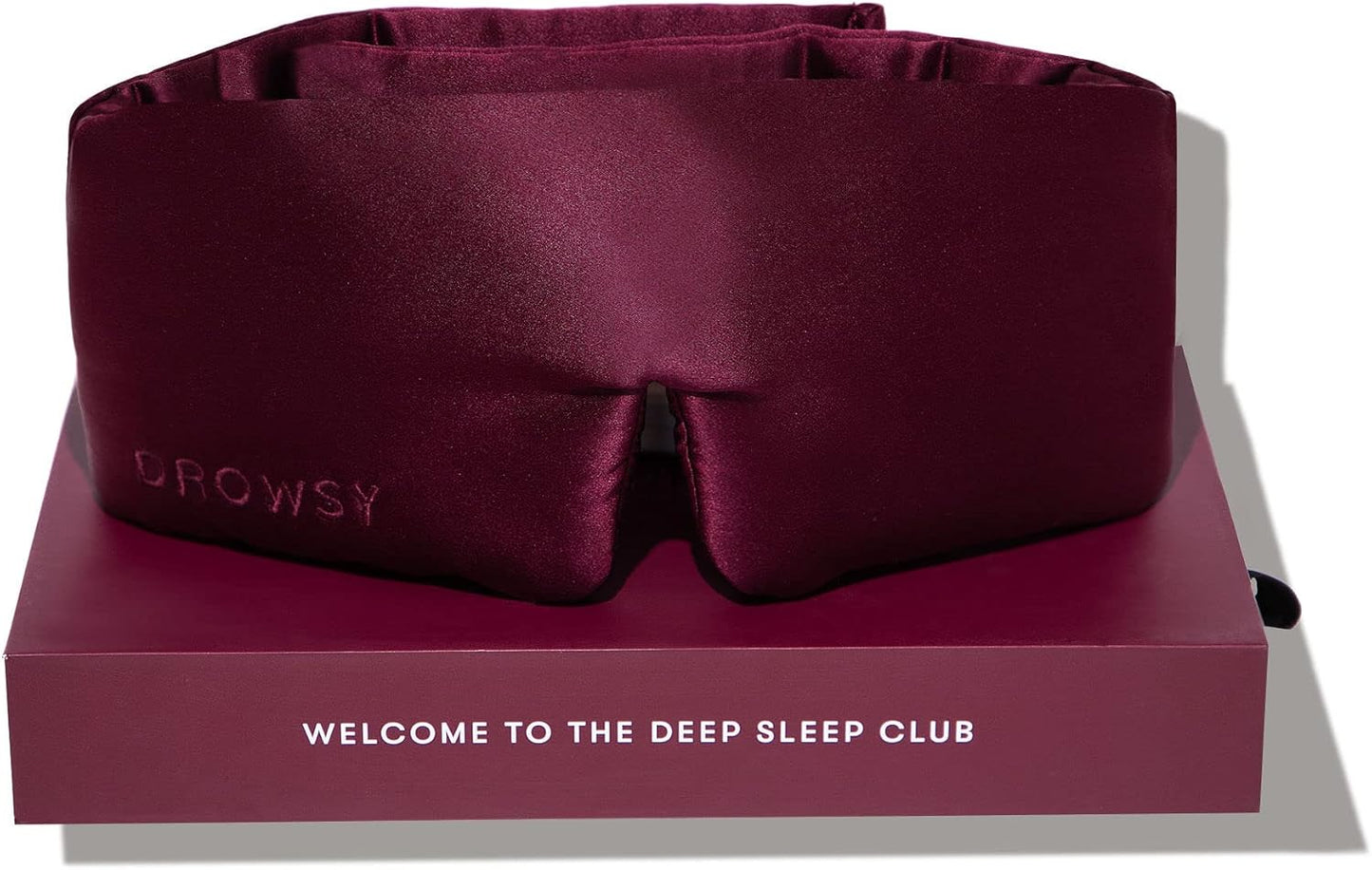 DROWSY Silk Sleep Mask - Face-Hugging, Padded Cocoon for Luxury Sleep in Total Darkness - 100% Pure Mulberry Silk (La Vie En Rouge)