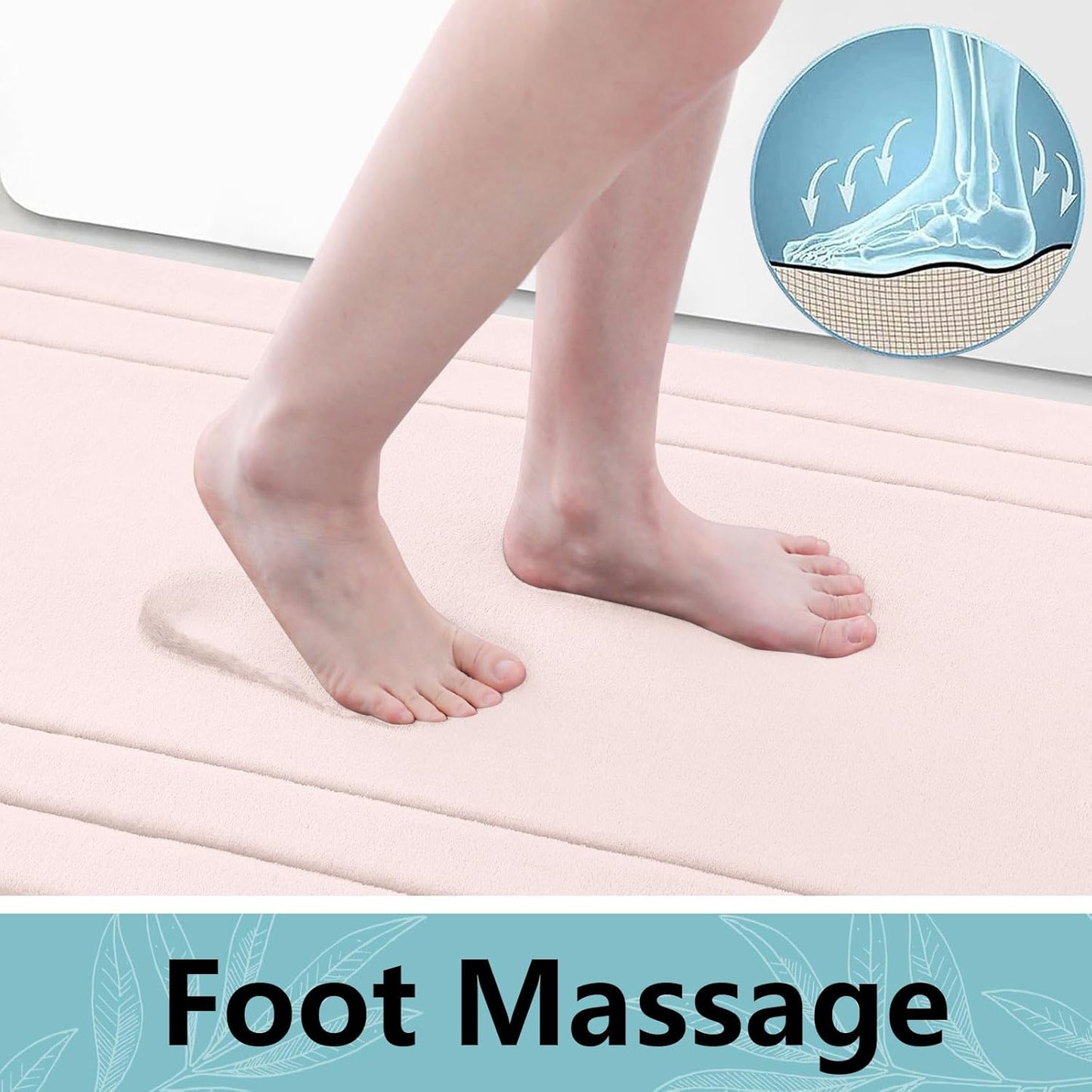 Arotive Memory Foam Bathroom Rug Mat 59x24, Ultra Soft and Absorbent Bath Mat, Machine Wash Dry, Comfortable Bath Rug Carpet for Bathroom Floor, Tub and Shower, Pink