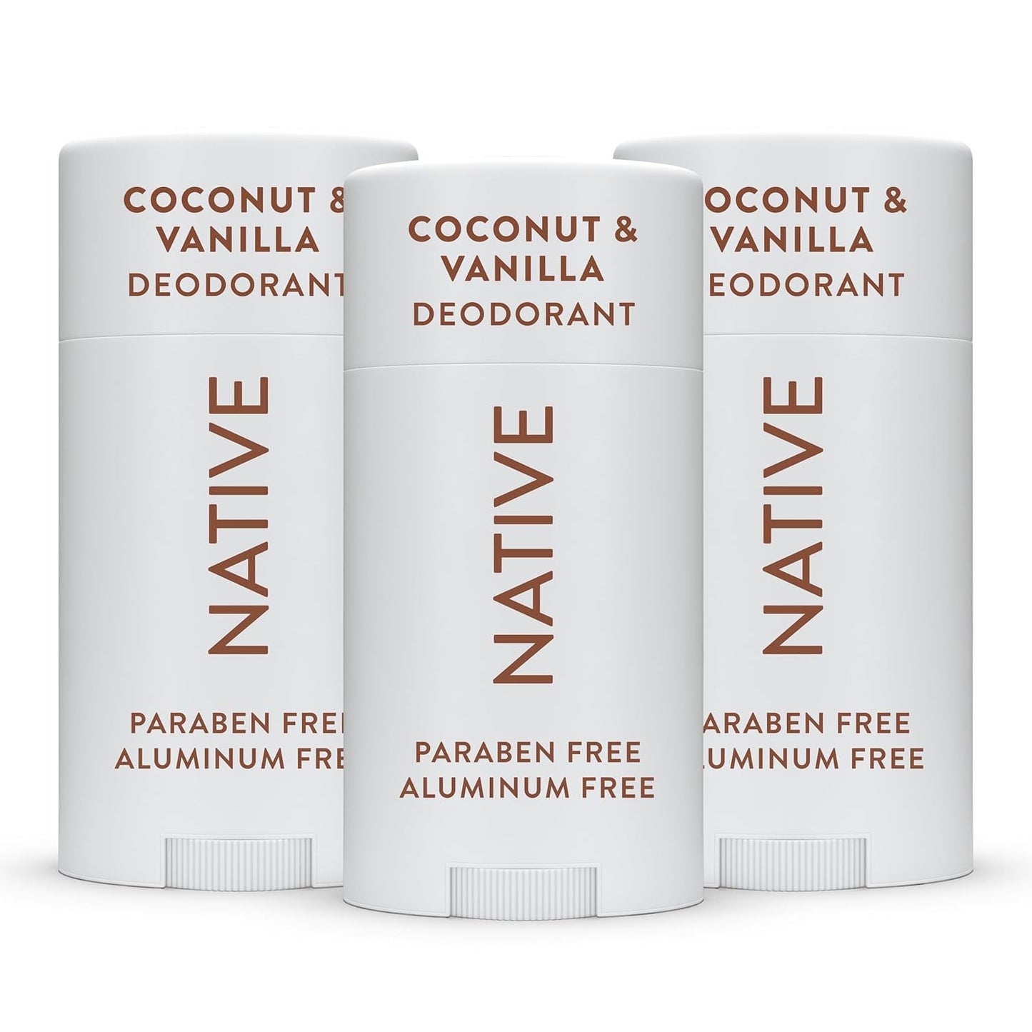 Native Aluminum-Free Clean Deodorant Natural Derived Ingredients, 72HR odor control | Deodorant for Women and Men, Baking Soda, Coconut Oil, Shea Butter | Coconut & Vanilla, 3 pack
