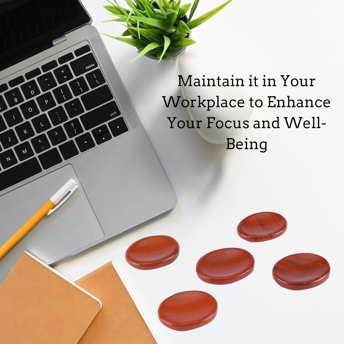 Red Jasper Worry Stone – Crystal Thumb Worry Stones for Anxiety, Stress – Relaxing and Soothing Balance Stones for Meditation, Stress Relief – Healing Stones and Crystals for Men and Women