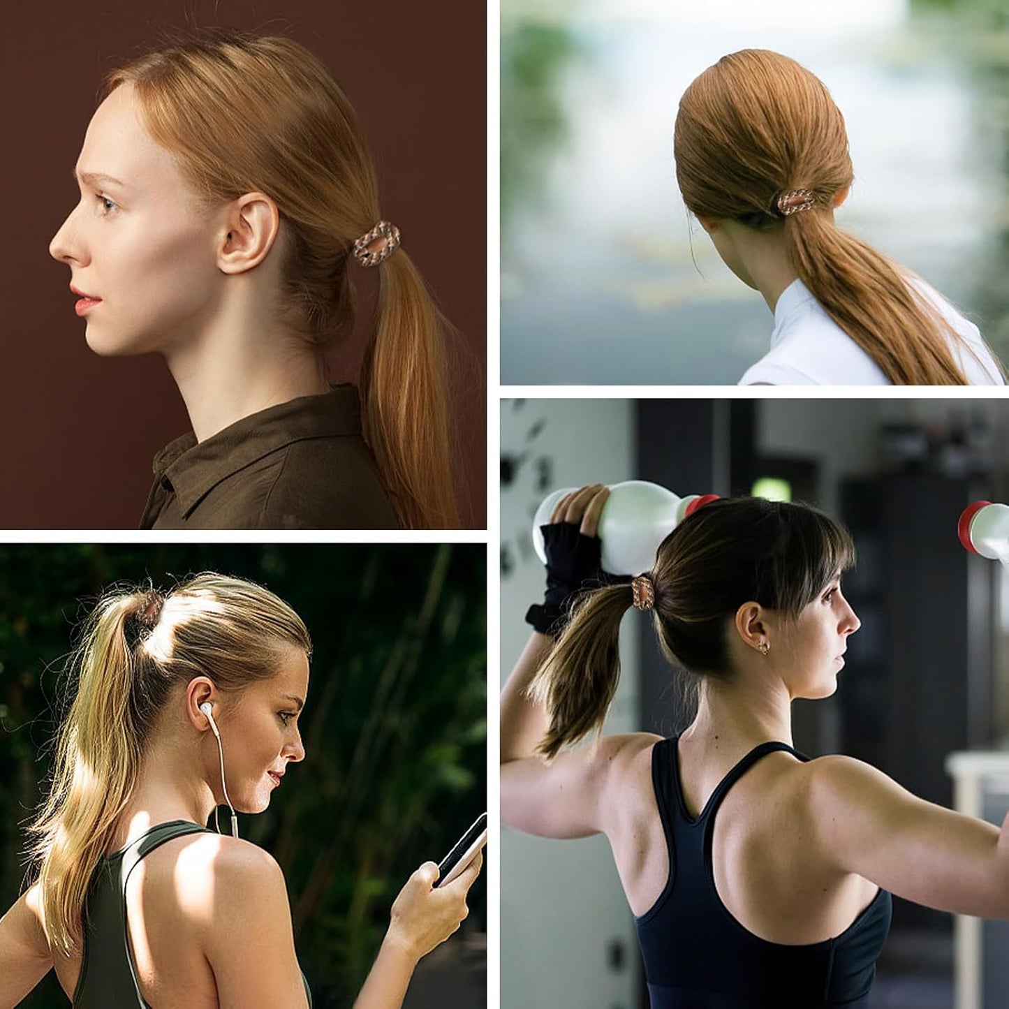 16Pcs Hair Ties For Thick Hair, Strong Stretchy Hair Bands For Women Girls, No Slip Braided Hair Ties No Damage, Ponytail Holders-Exceptionally Secure with Gentle Hold (Set 6)